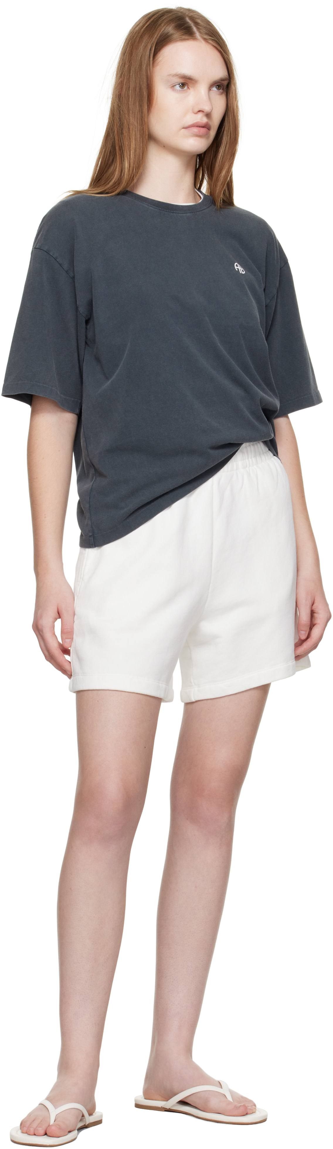 ANINE BING - Short Kam blanc cassé