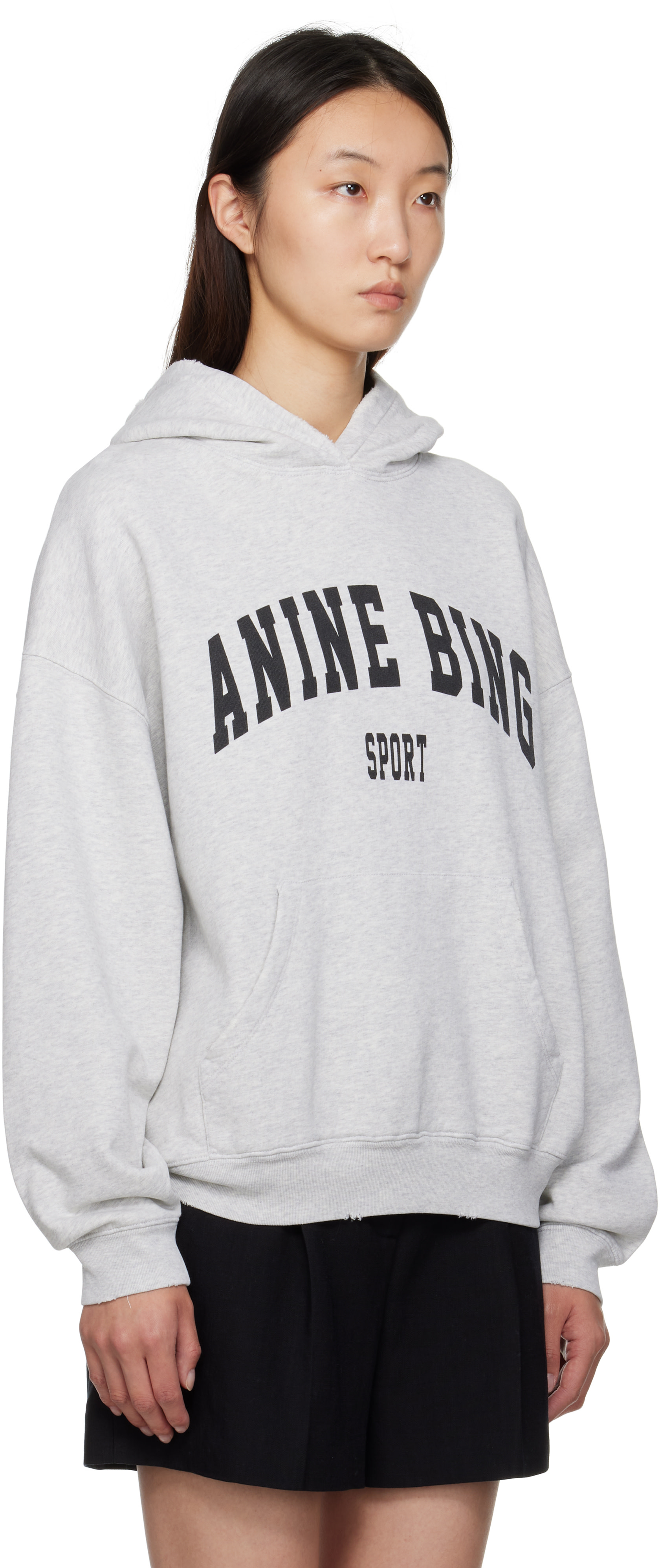 ANINE BING - Pull à capuche Harvey gris