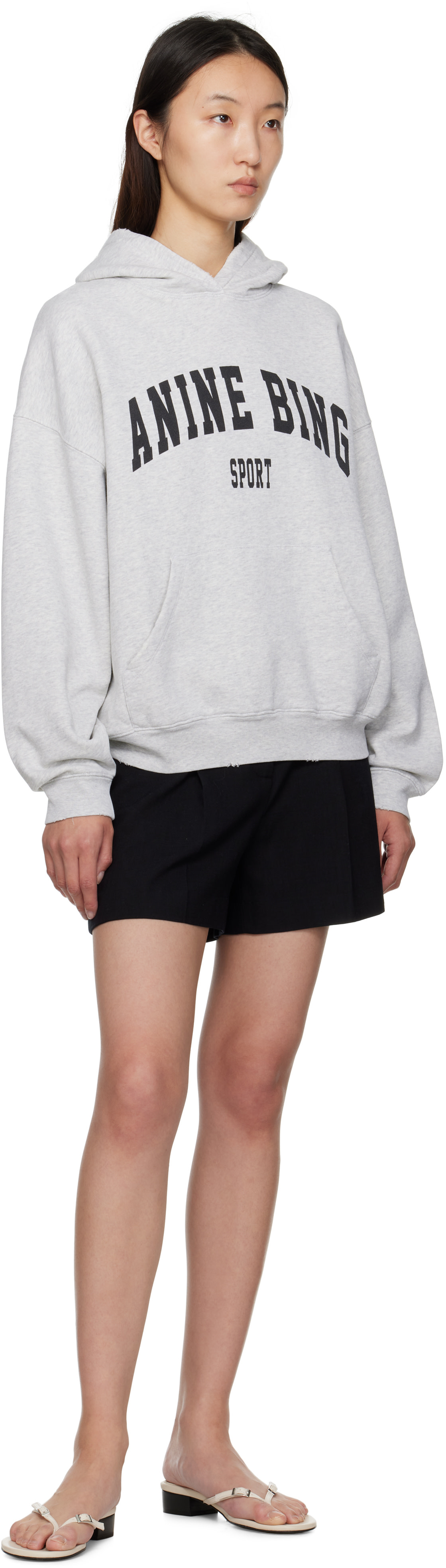 ANINE BING - Pull à capuche Harvey gris