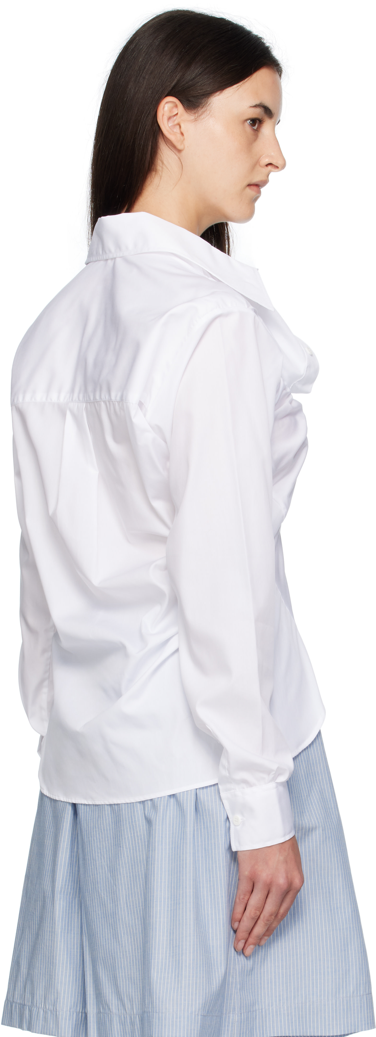 Charles Jeffrey LOVERBOY: White Elasticated Ruffle Shirt | SSENSE