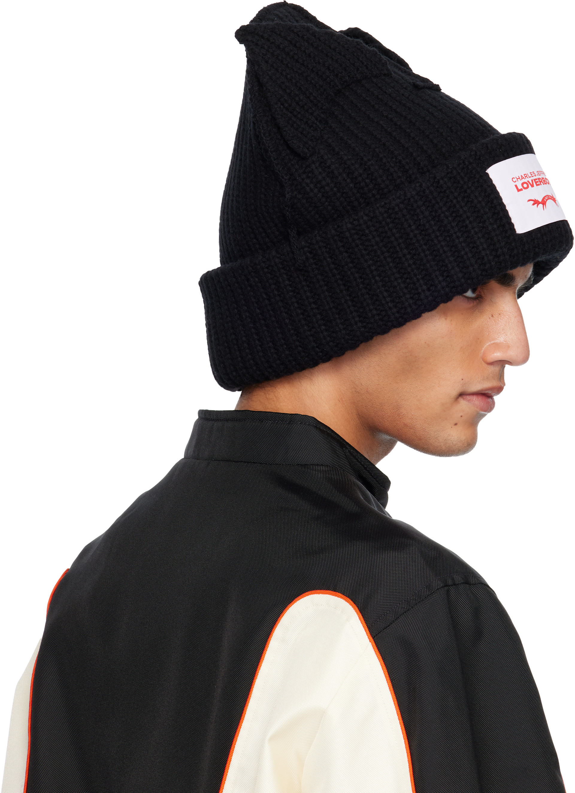 しゅが　LOVERBOY Supersized Chunky Ears Charles Jeffrey LOVERBOY: Black Supersized Chunky Ears Beanie