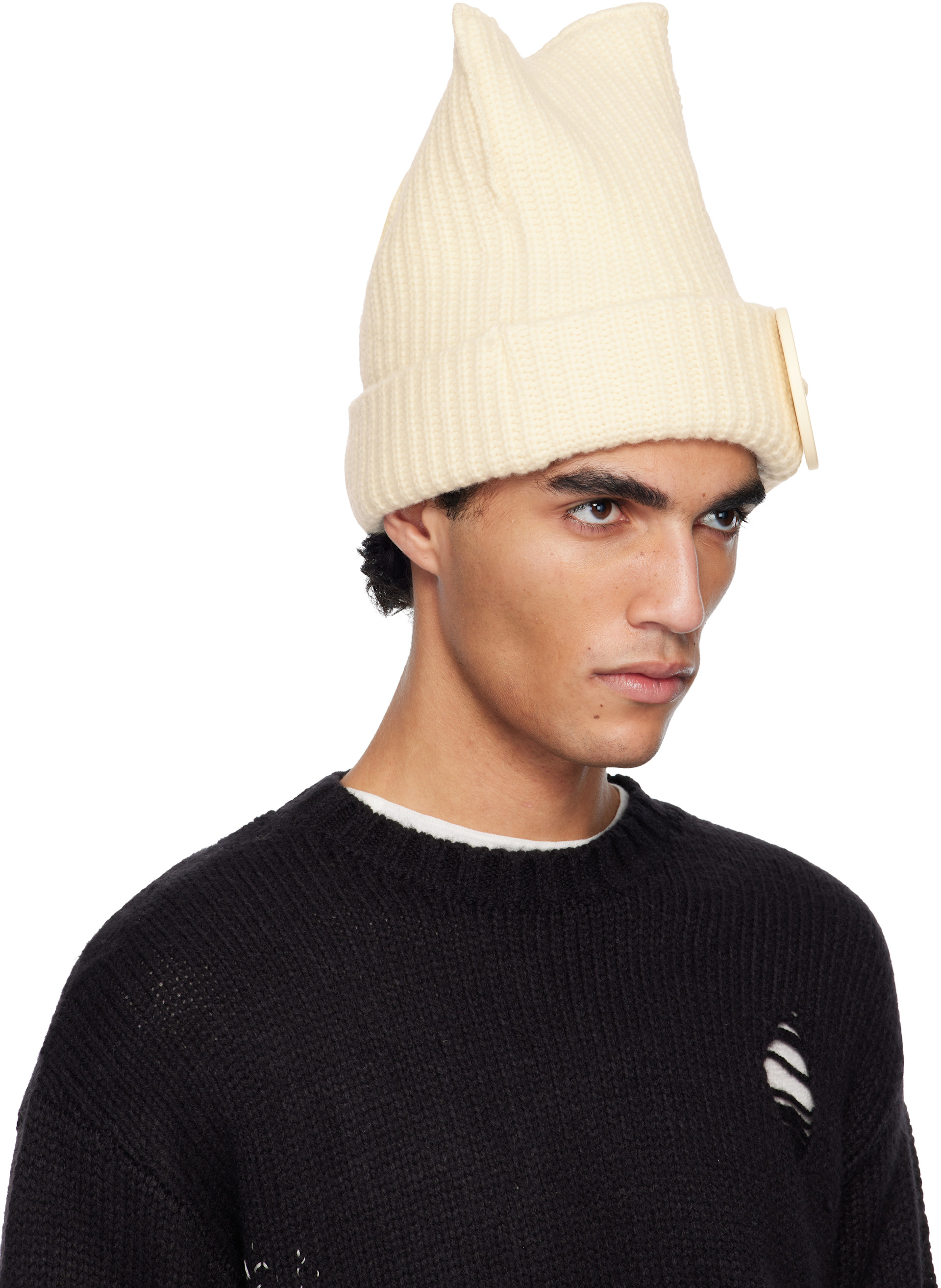 Charles Jeffrey LOVERBOY: Off-White Box Beanie | SSENSE