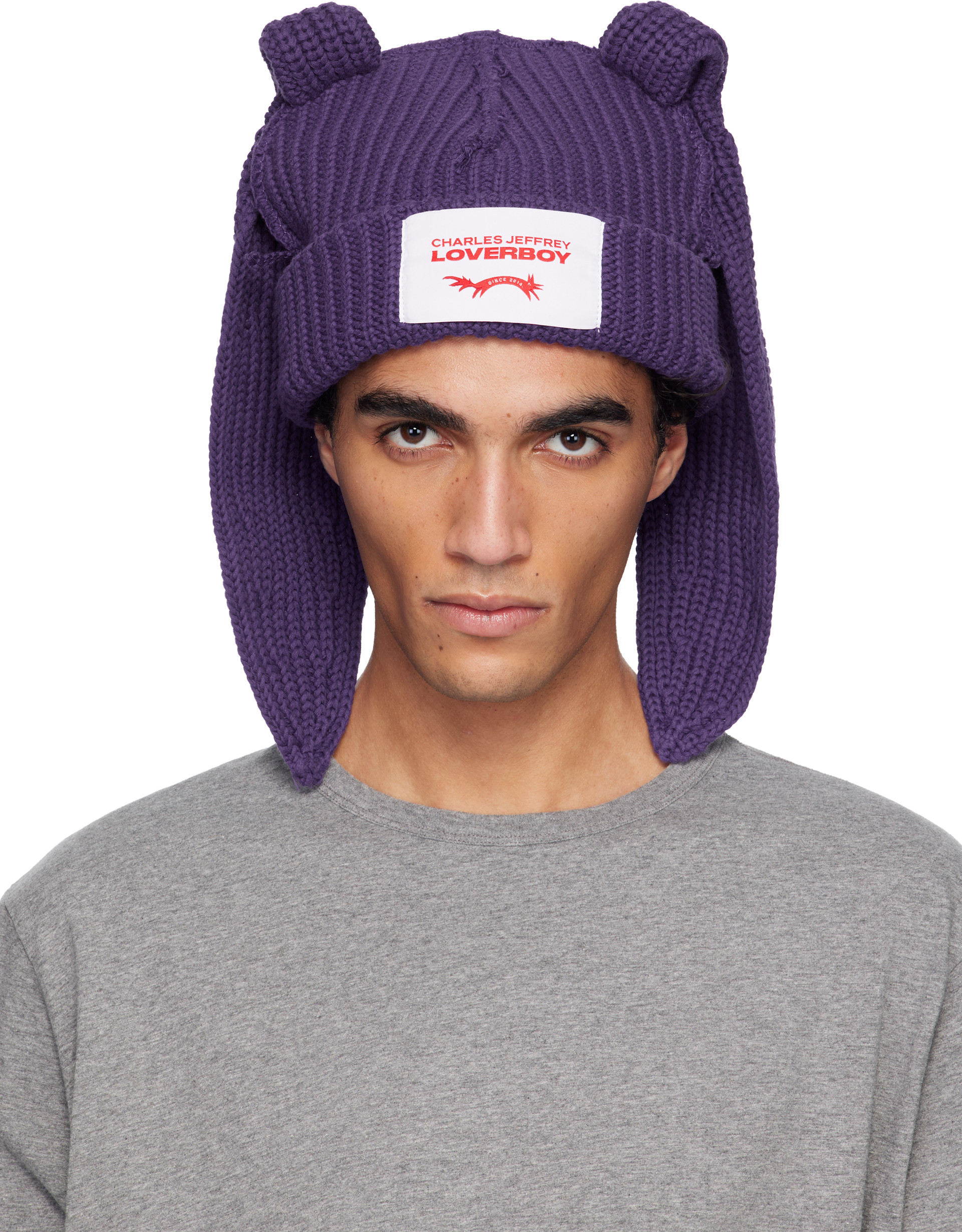 Charles Jeffrey LOVERBOY: パープル Chunky Rabbit ビーニー | SSENSE