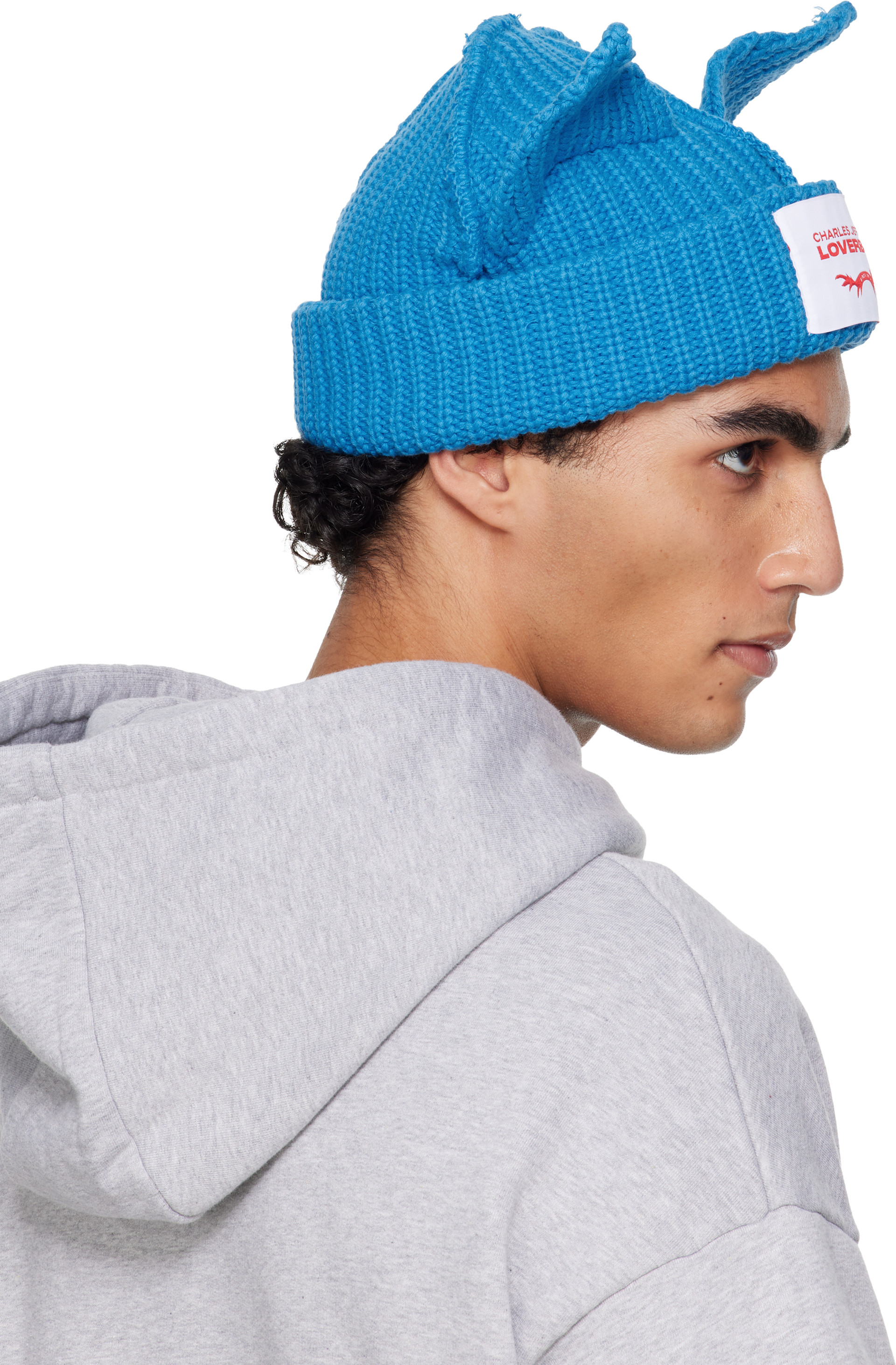 Charles Jeffrey LOVERBOY: Blue Chunky Ears Beanie | SSENSE