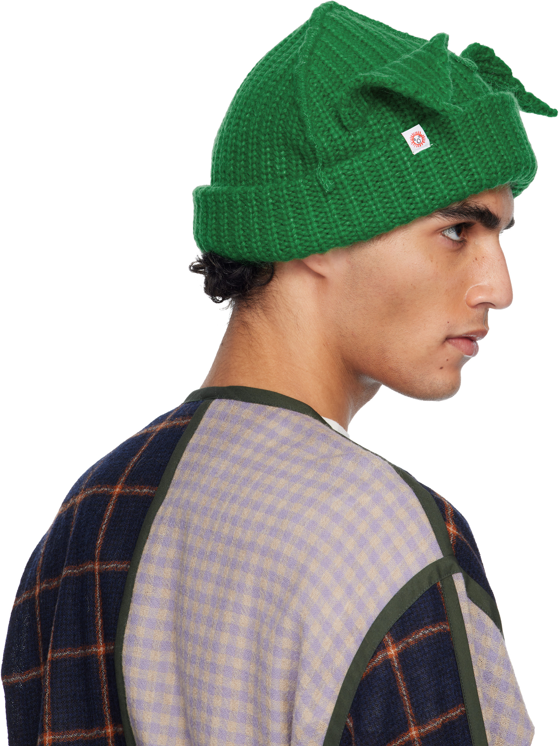 Charles Jeffrey LOVERBOY: Green Mohair Chunky Ears Beanie | SSENSE