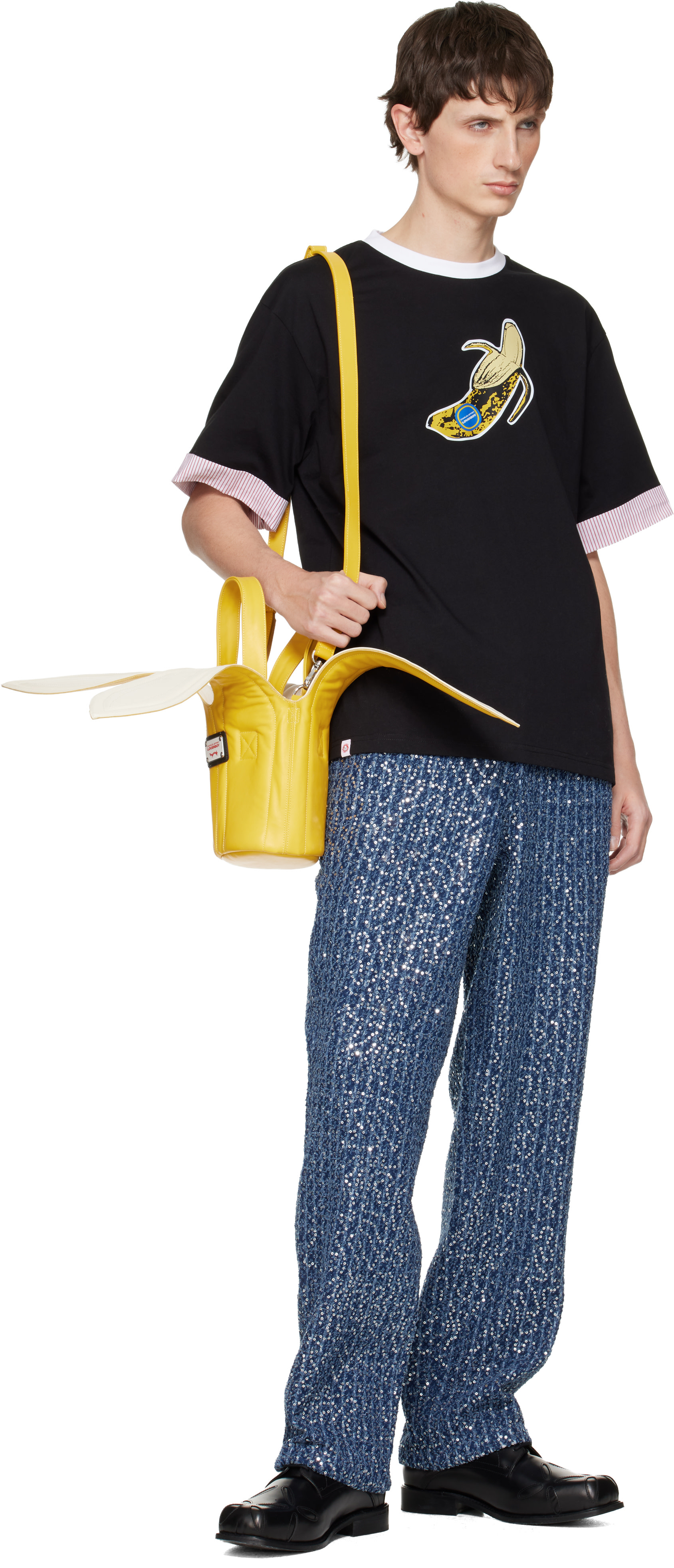 l*l様 CHARLESJEFFREYLOVERBOYChunkyRabbitB Charles Jeffrey LOVERBOY: Yellow Banana Bucket Bag | SSENSE