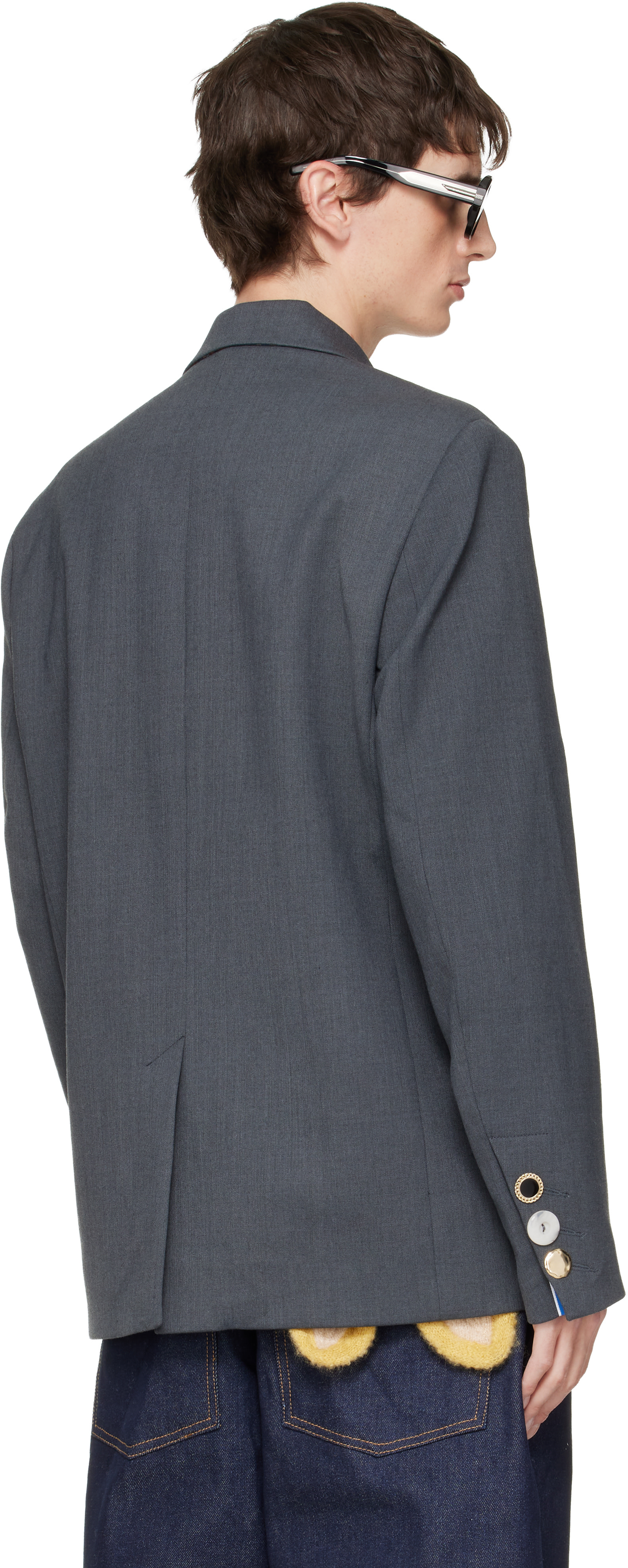 Charles Jeffrey LOVERBOY: Gray Edinburgh Blazer | SSENSE