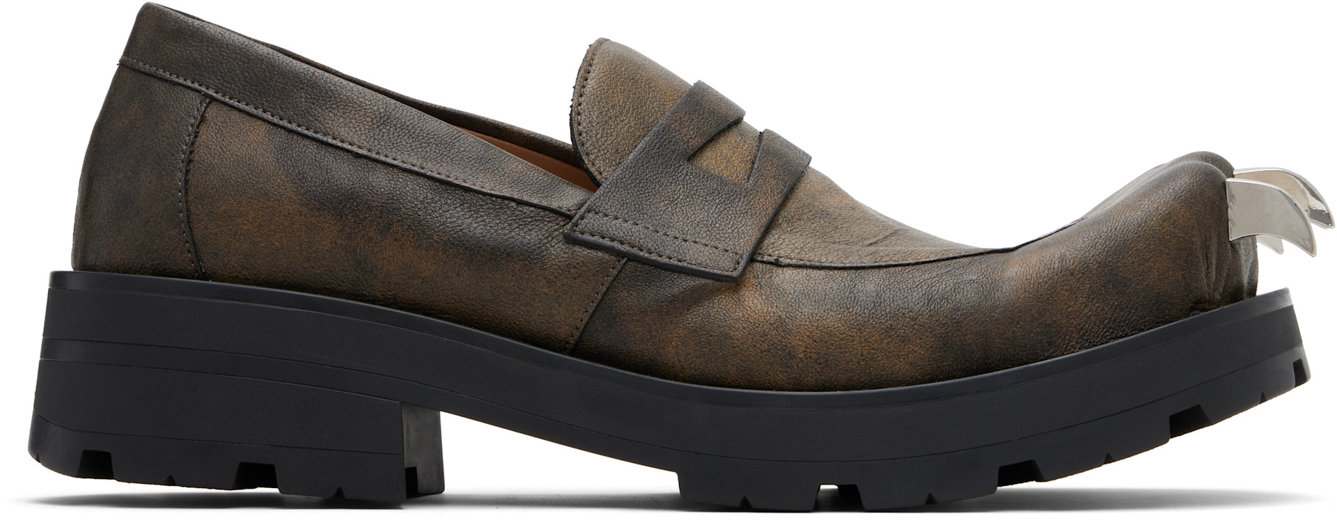 Charles Jeffrey LOVERBOY: Brown Moggies Claws Loafers | SSENSE