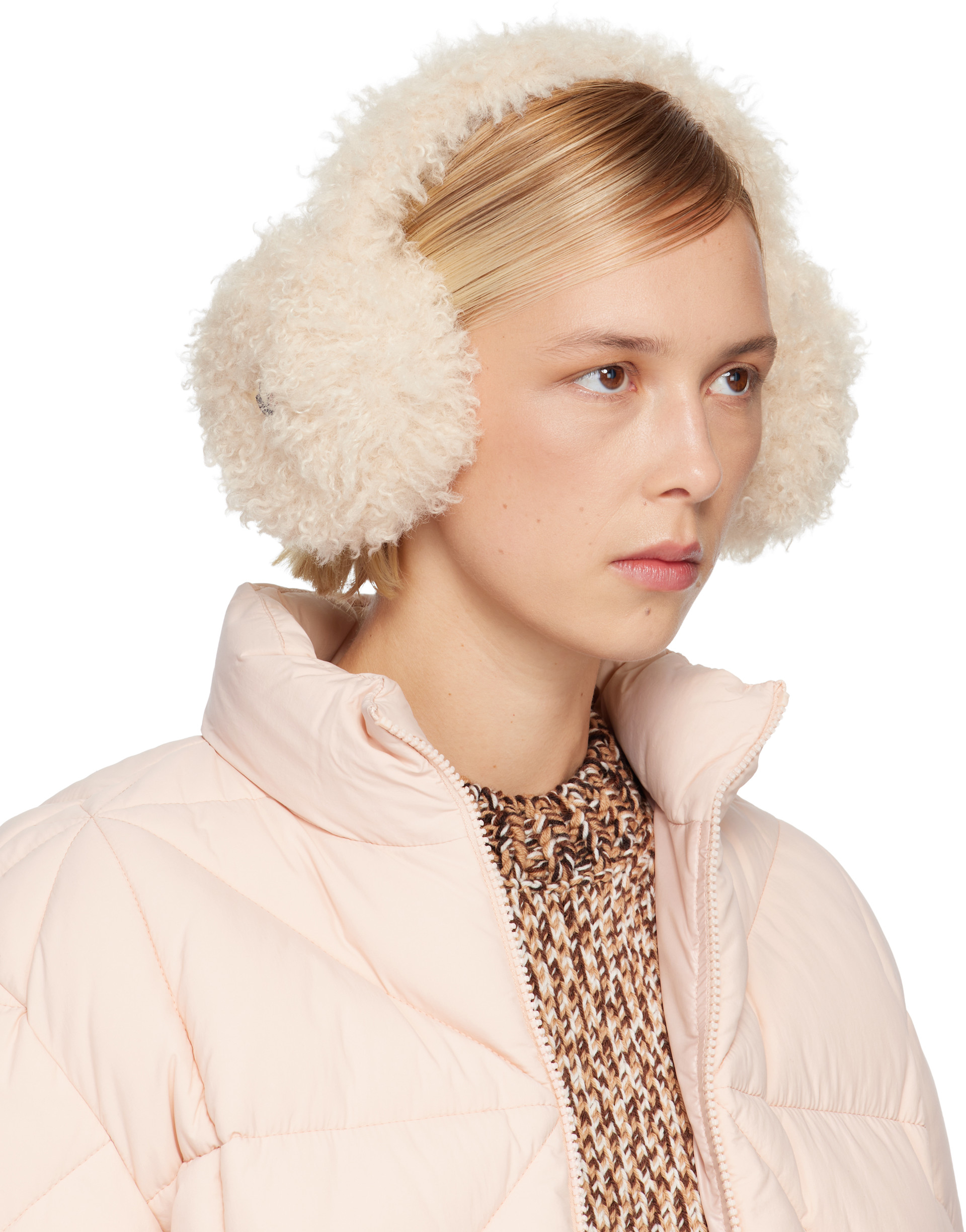 Moncler - ベージュ ロゴ イヤーマフ