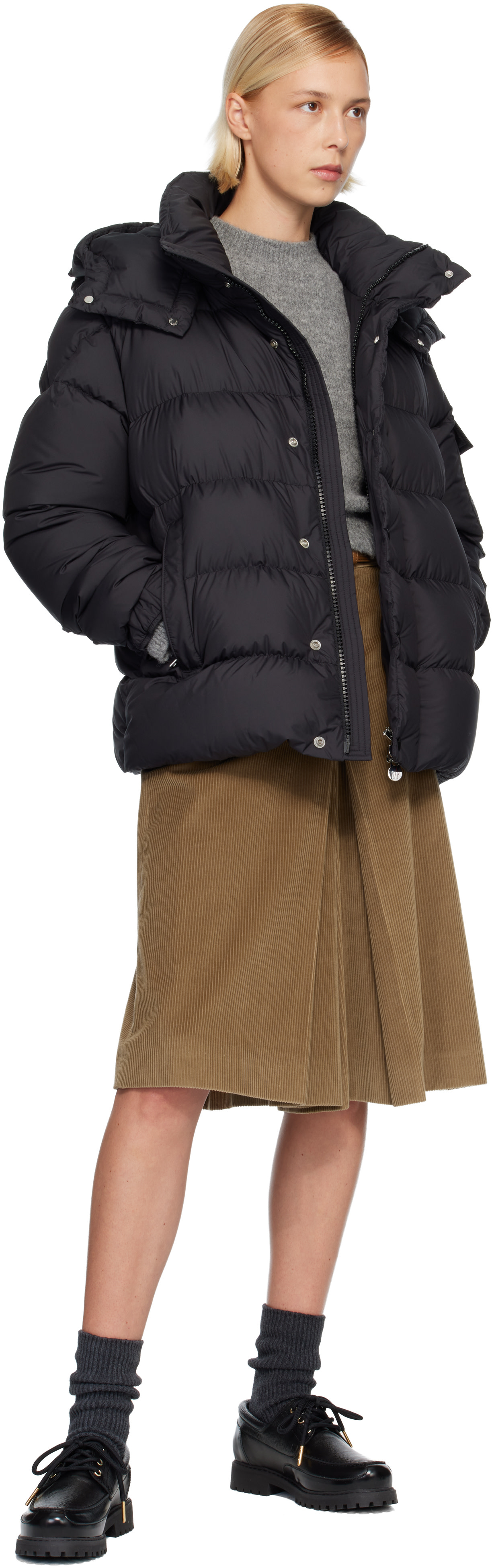 Moncler: Black Maya 70 Hooded Short Down Jacket | SSENSE