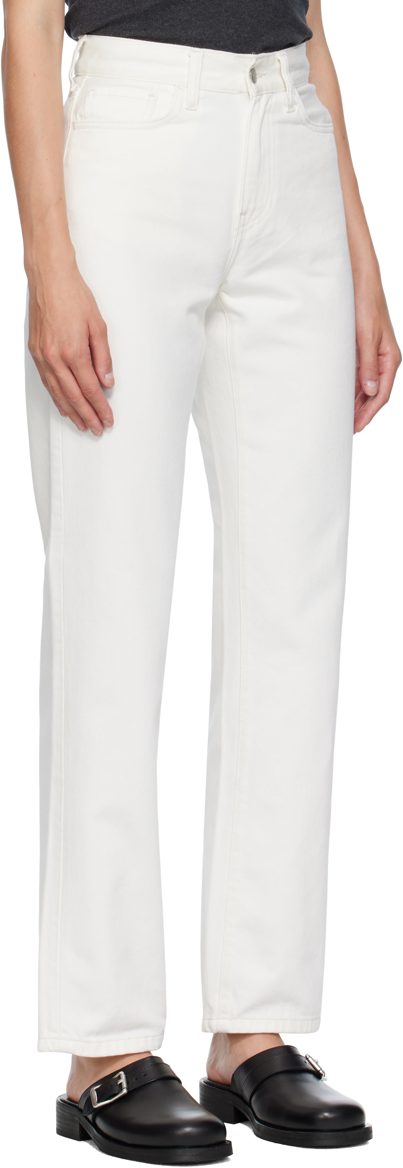 Carhartt Work In Progress: White Noxon Jeans | SSENSE Canada