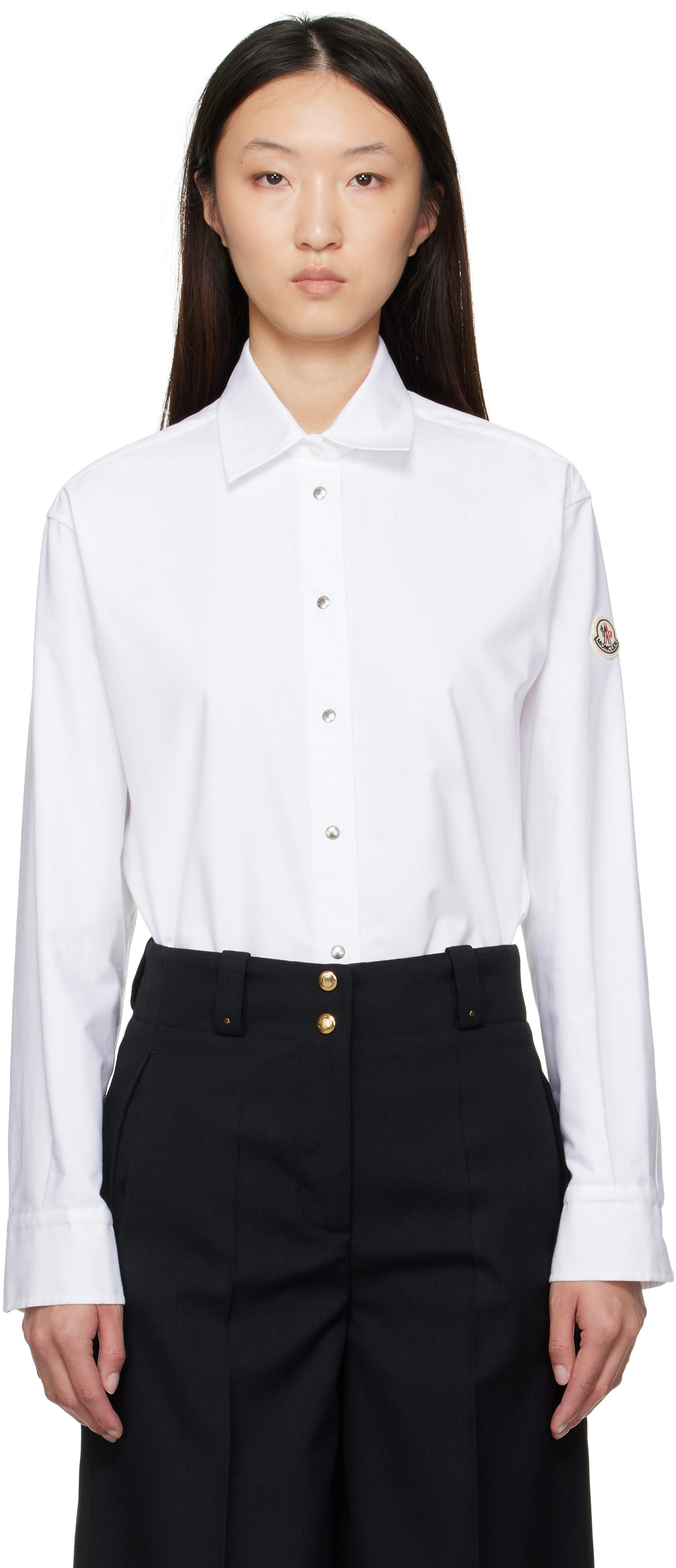 Moncler - Chemise blanche en canevas