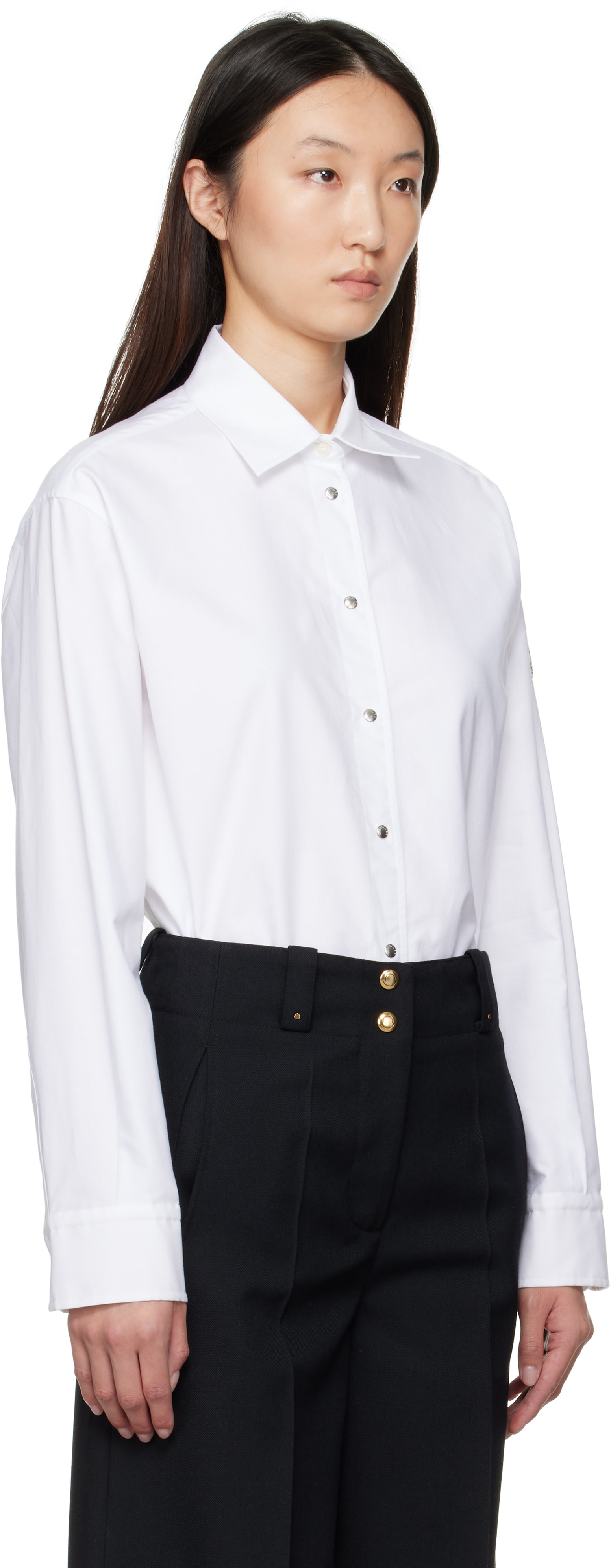 Moncler - Chemise blanche en canevas