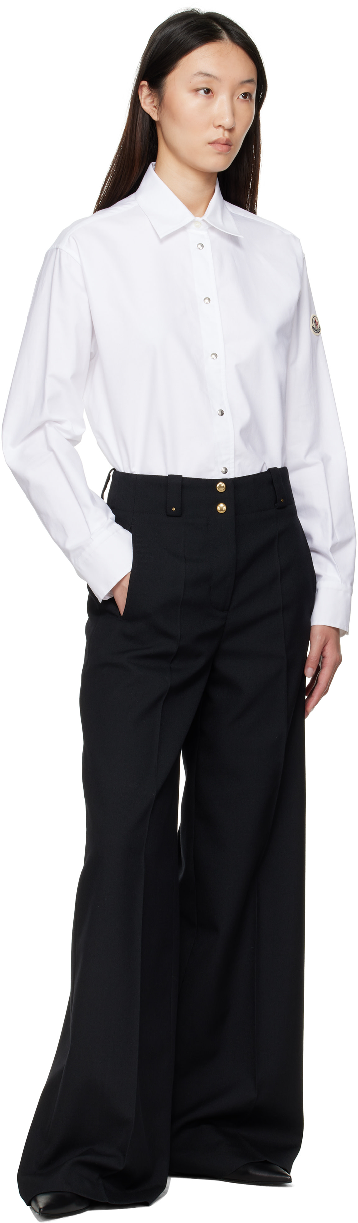 Moncler - Chemise blanche en canevas