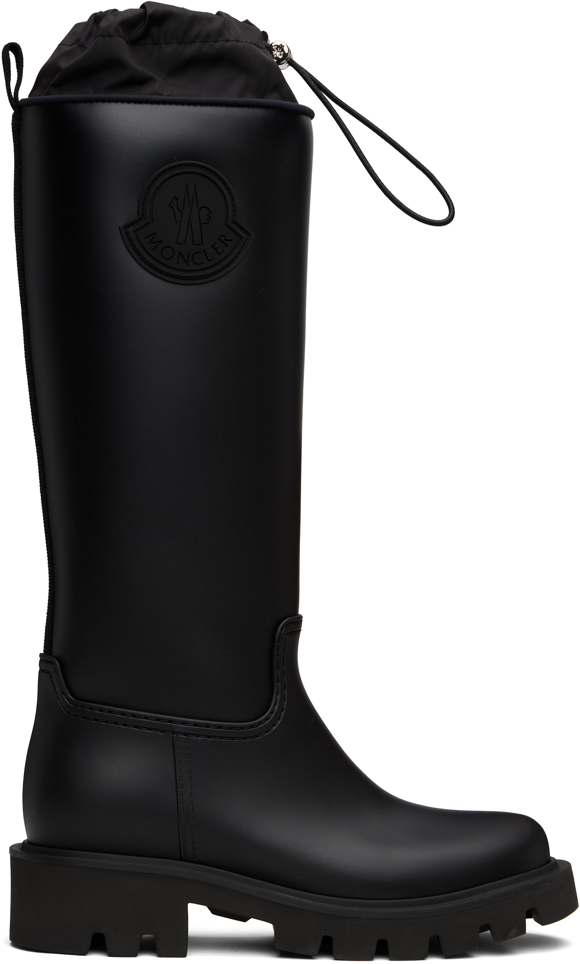 Moncler: Black Kickstream High Rain Tall Boots | SSENSE