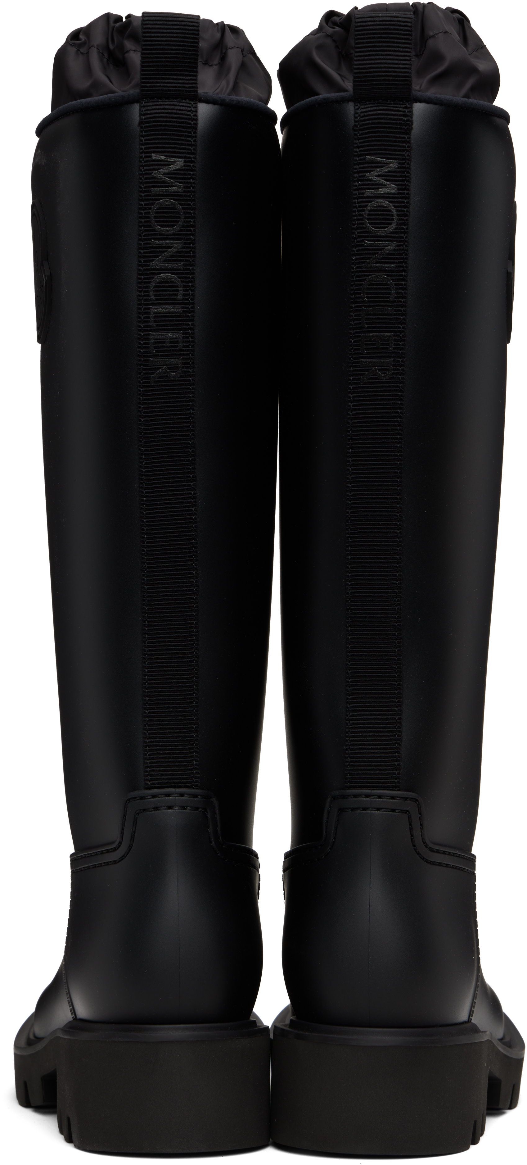 Moncler: Black Kickstream High Rain Tall Boots | SSENSE