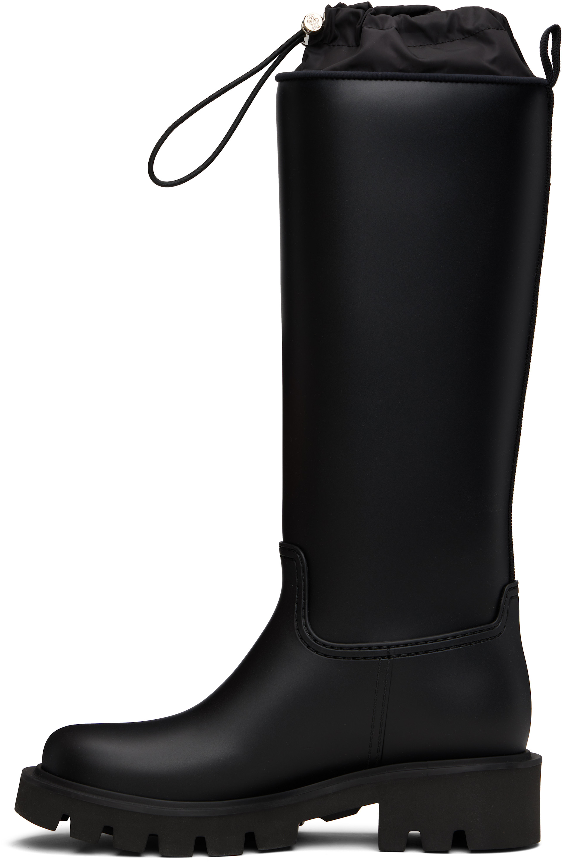 Moncler: Black Kickstream High Rain Tall Boots | SSENSE