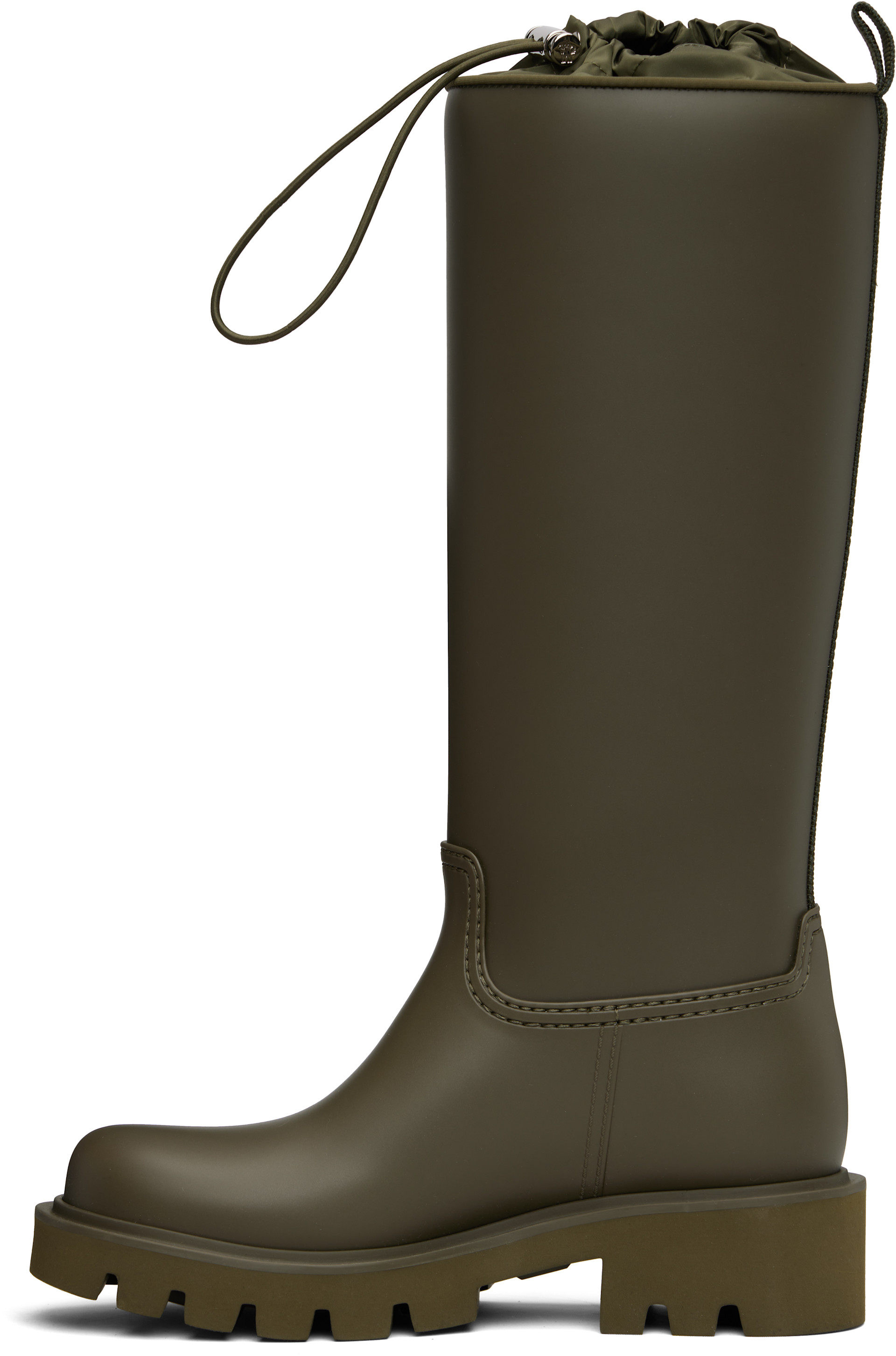 Moncler: Khaki Kickstream High Rain Tall Boots | SSENSE
