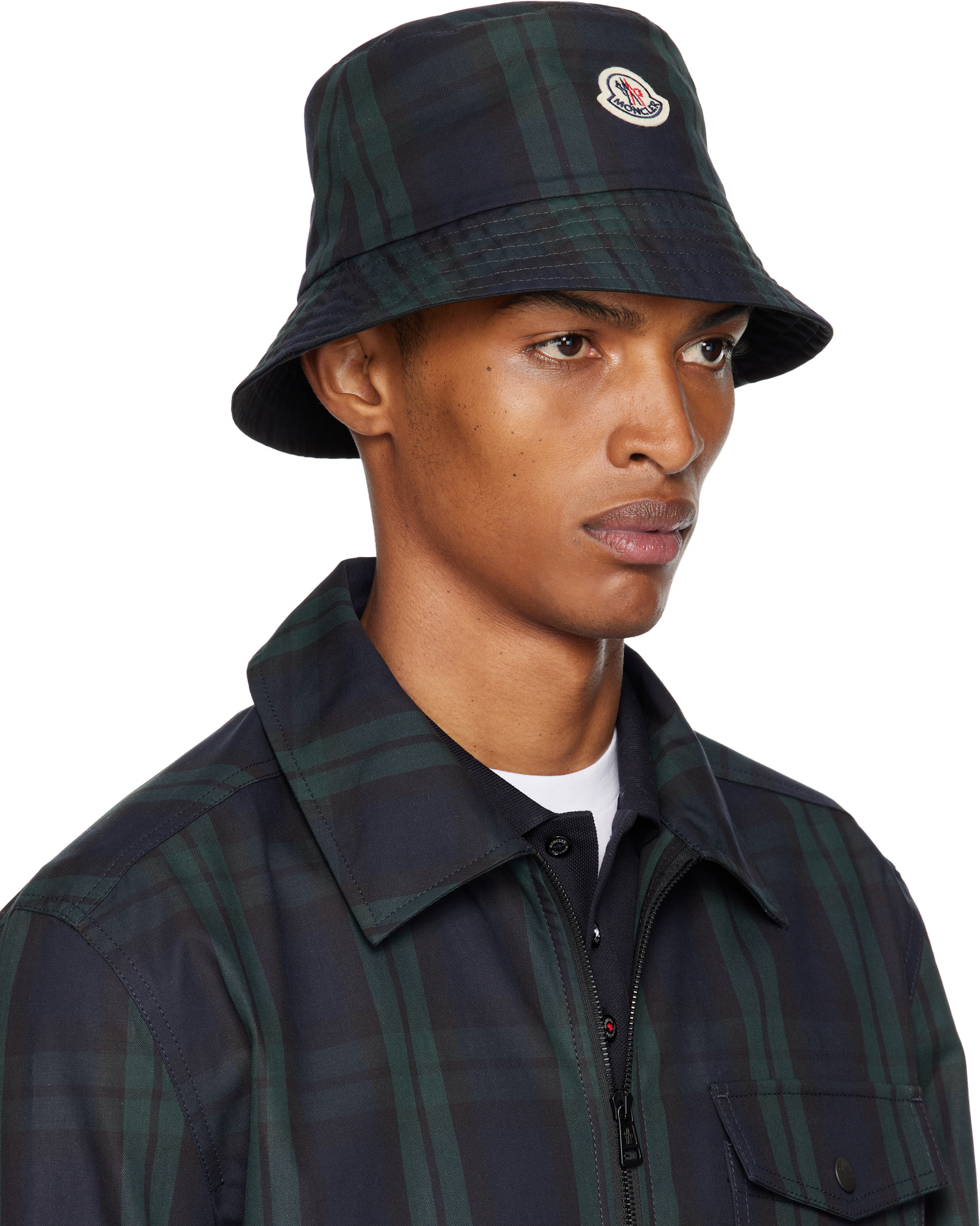 Moncler: Navy & Black Reversible Bucket Hat | SSENSE