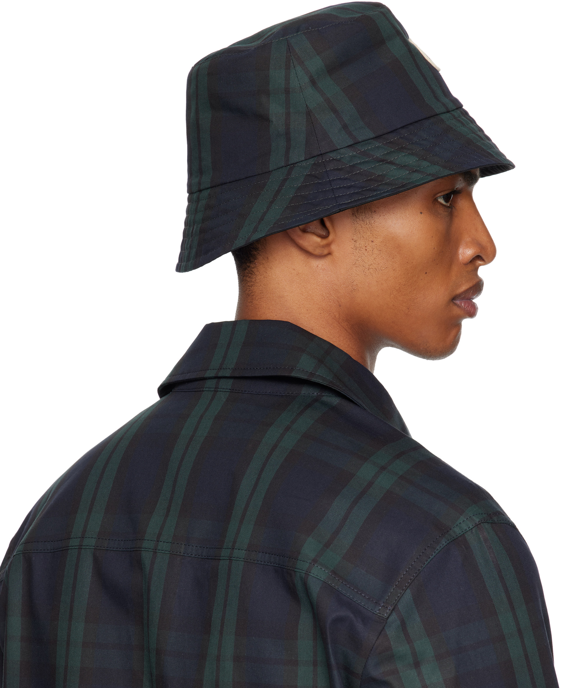 Moncler: Navy & Black Reversible Bucket Hat | SSENSE