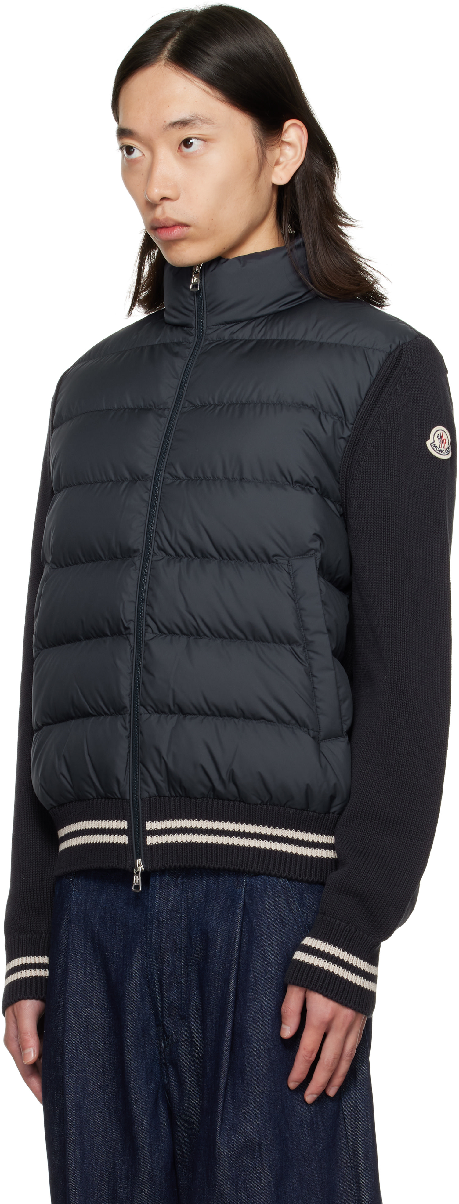 Moncler - 네이비 패딩 코튼 다운 재킷