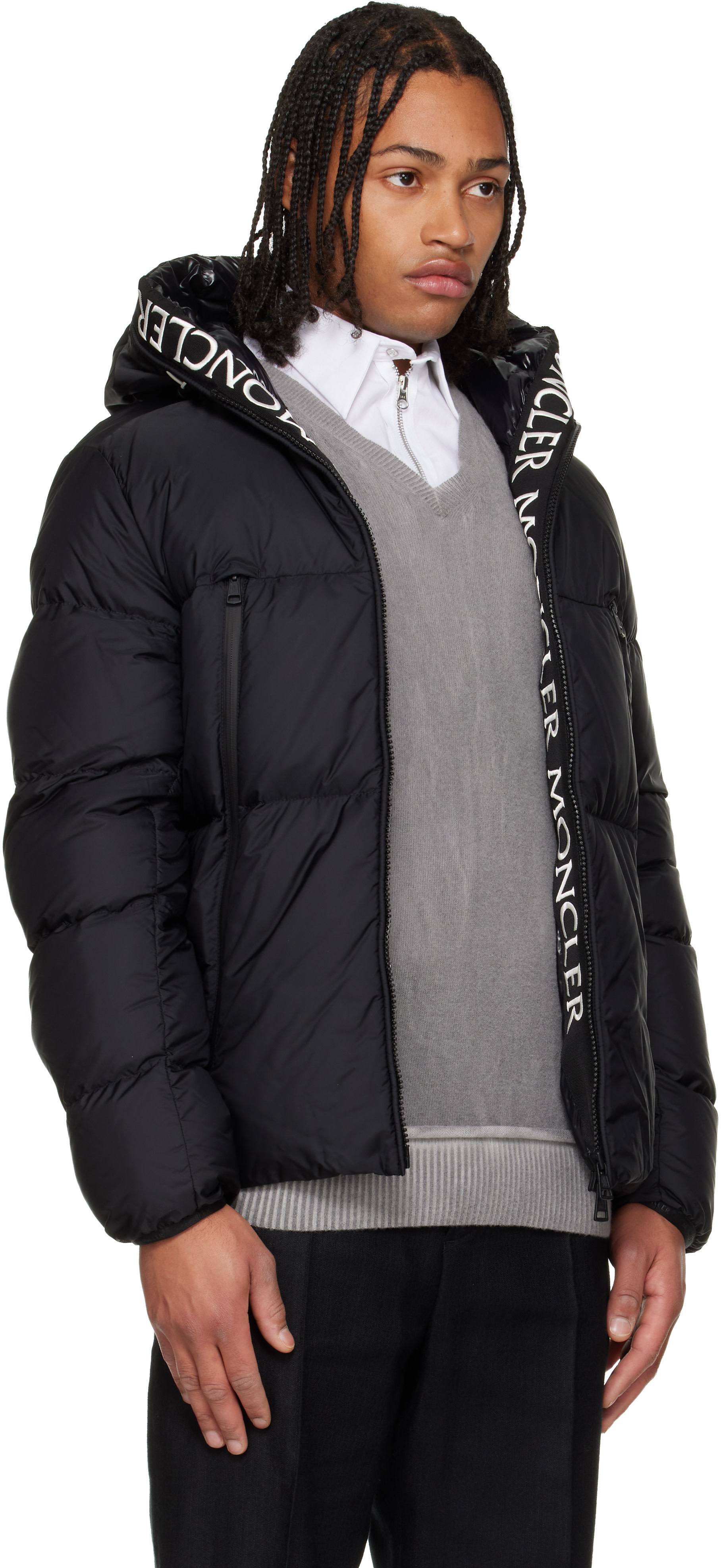 Moncler: Black Montcla Hooded Short Down Jacket | SSENSE