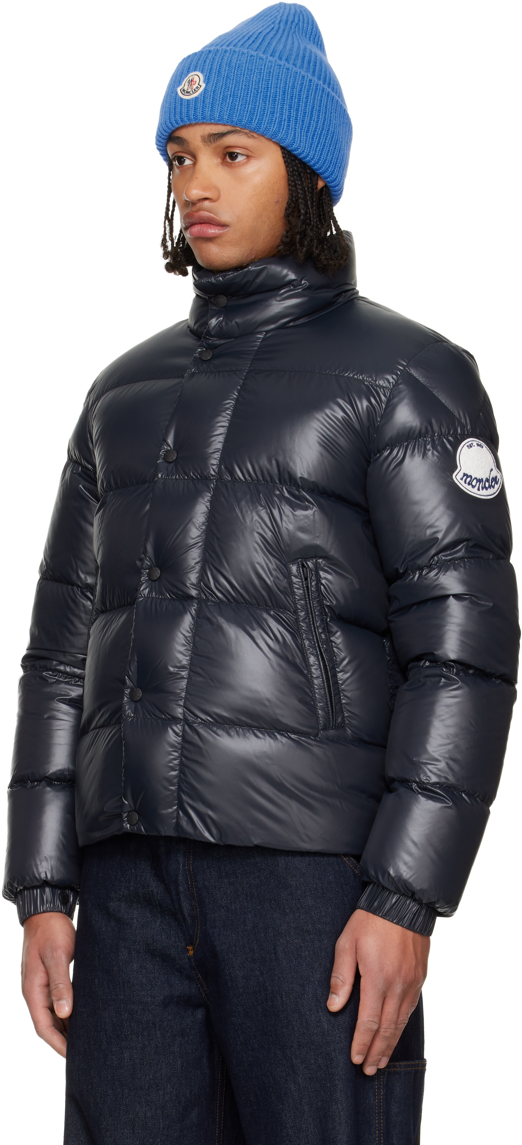 【希少】MONCLER ダウンジャケット Moncler: Black Tripiti Short Down Jacket | SSENSE