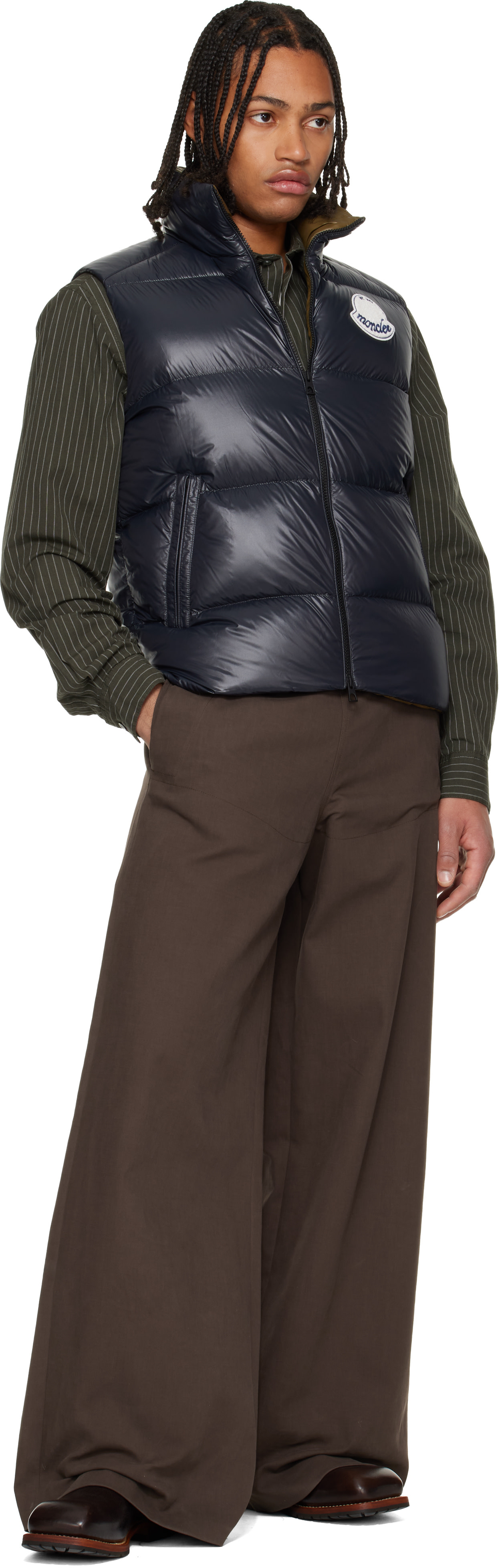 Moncler: Navy Lipsi Down Vest | SSENSE