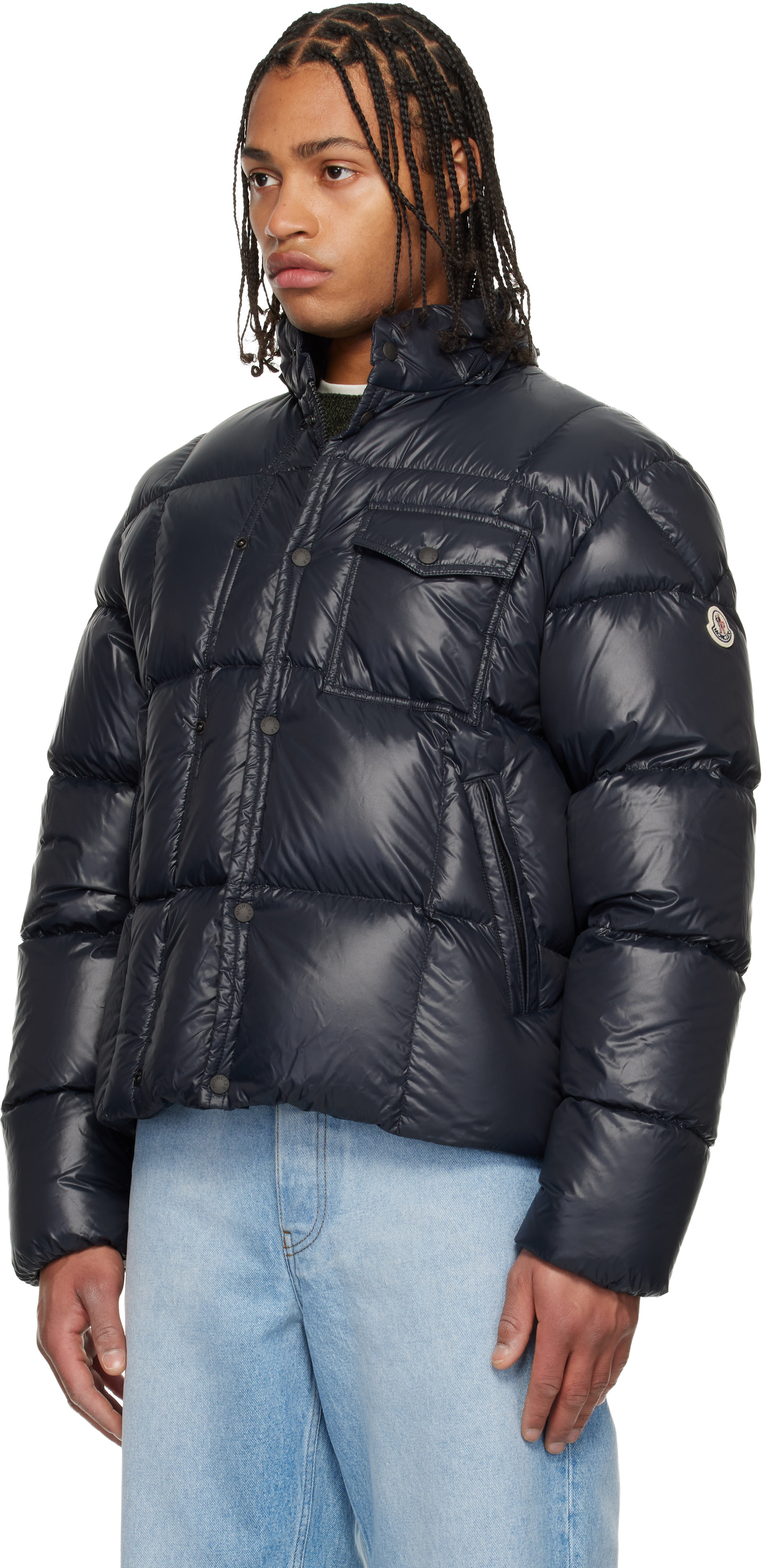 Moncler - 블랙 세르판토 후드 쇼트 다운 재킷