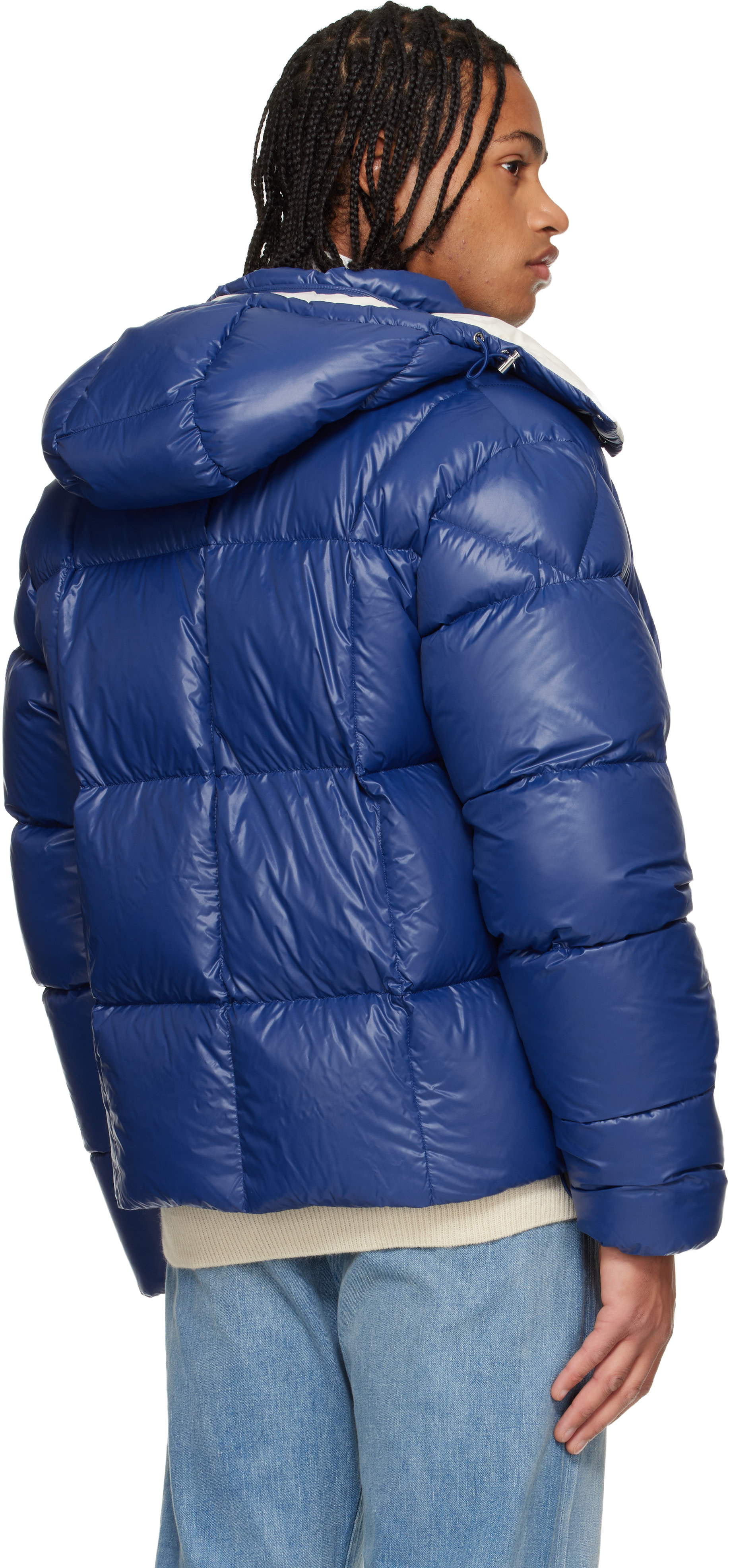 Moncler - 블루 세르판토 후드 쇼트 다운 재킷