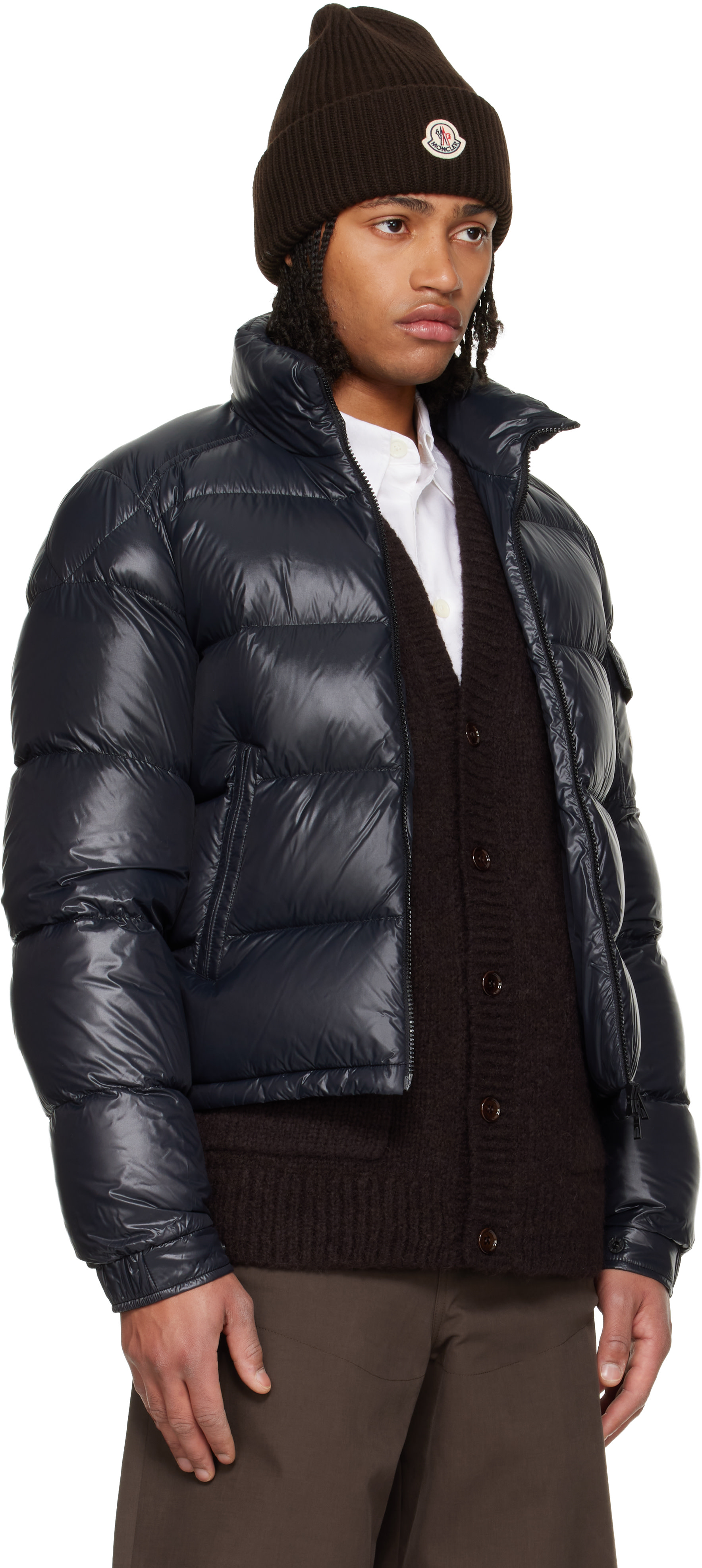 Moncler: Black Levitha Short Down Jacket | SSENSE