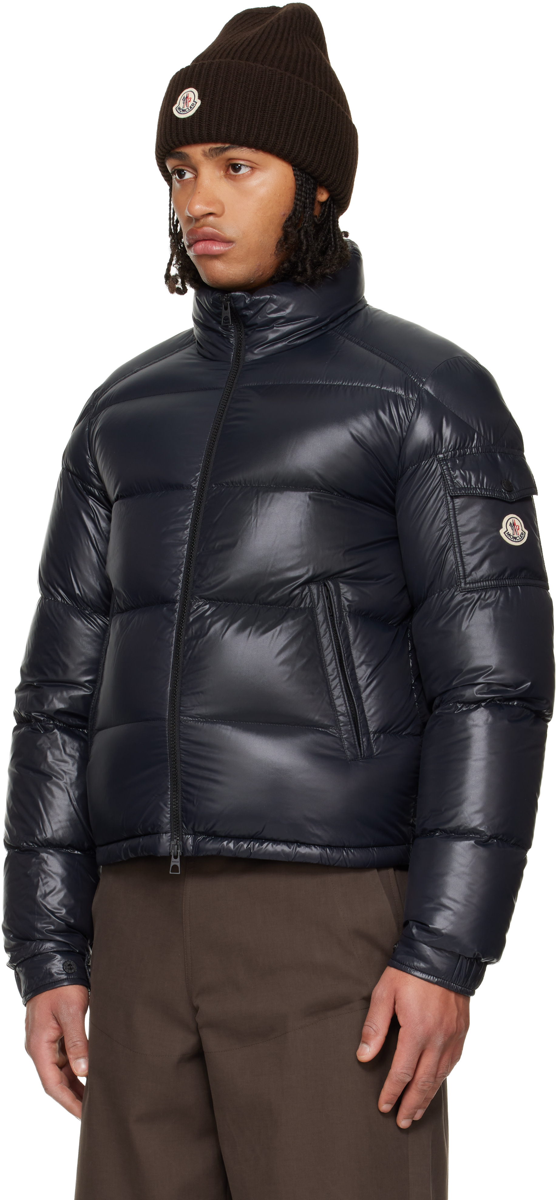 Moncler: Black Levitha Short Down Jacket | SSENSE