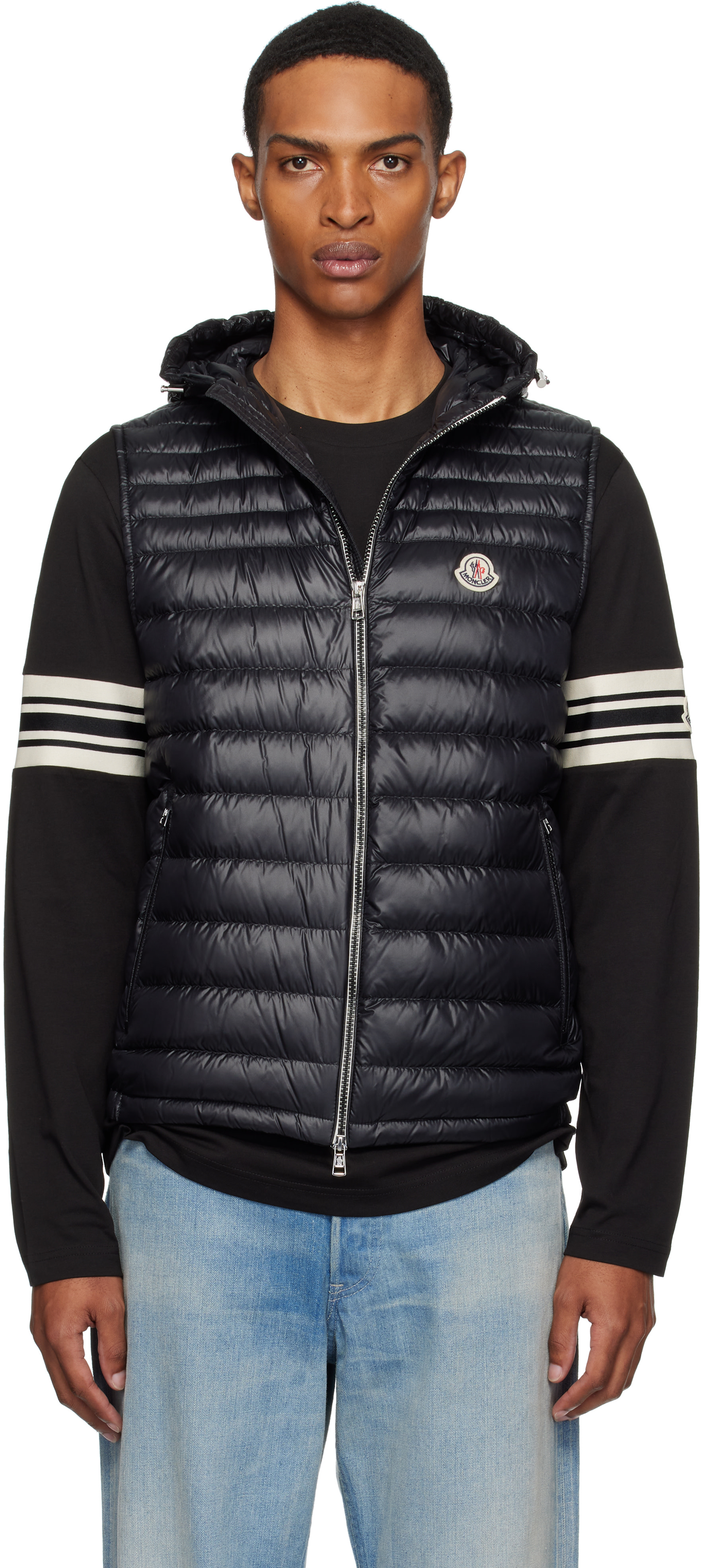 Moncler - 블랙 오란트 후드 다운 베스트