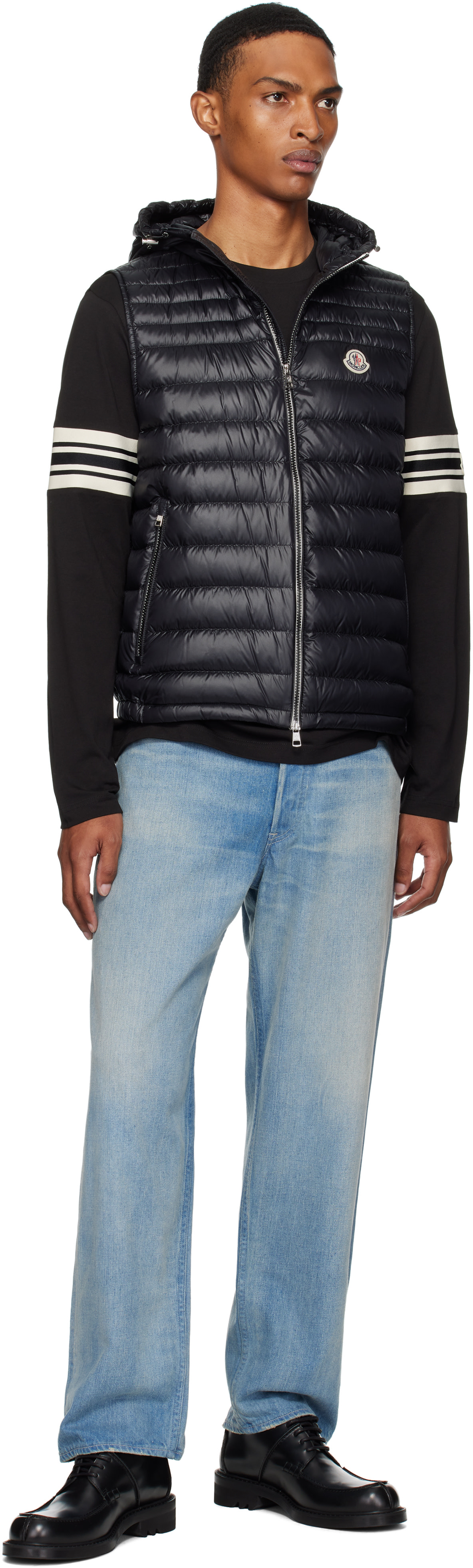 MONCLER フード付き黒ベスト Moncler: ブラック Orant フード付き ダウンベスト | SSENSE 日本