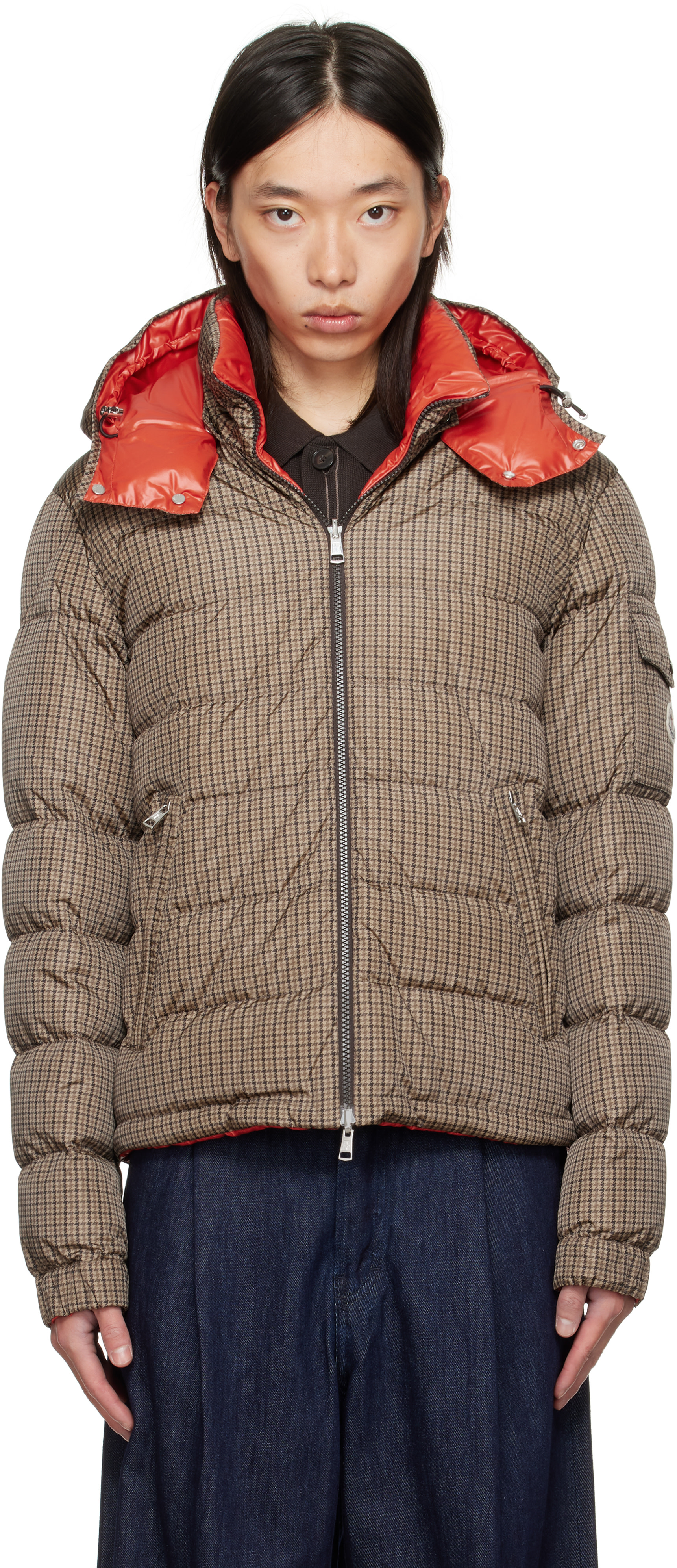 Moncler - 브라운 & 오렌지 리버서블 조나지 다운 재킷