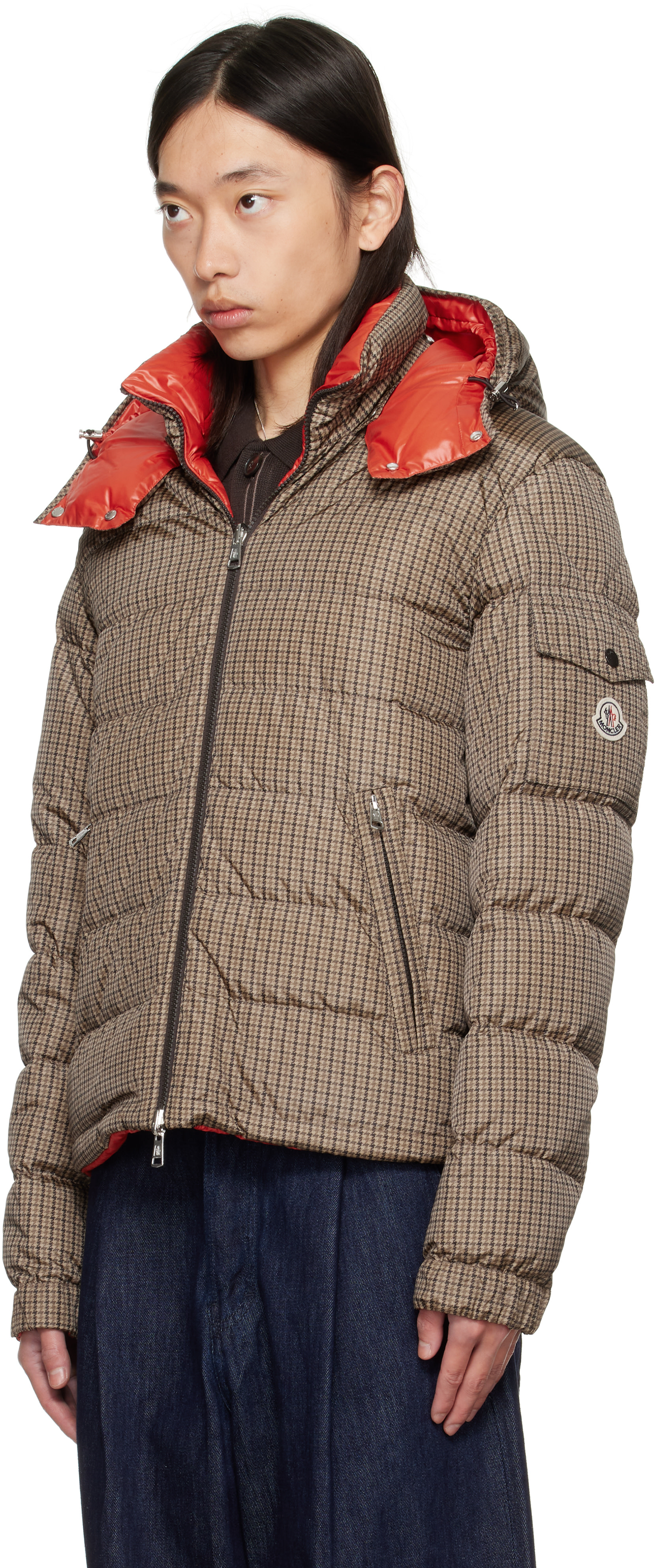 Moncler - 브라운 & 오렌지 리버서블 조나지 다운 재킷
