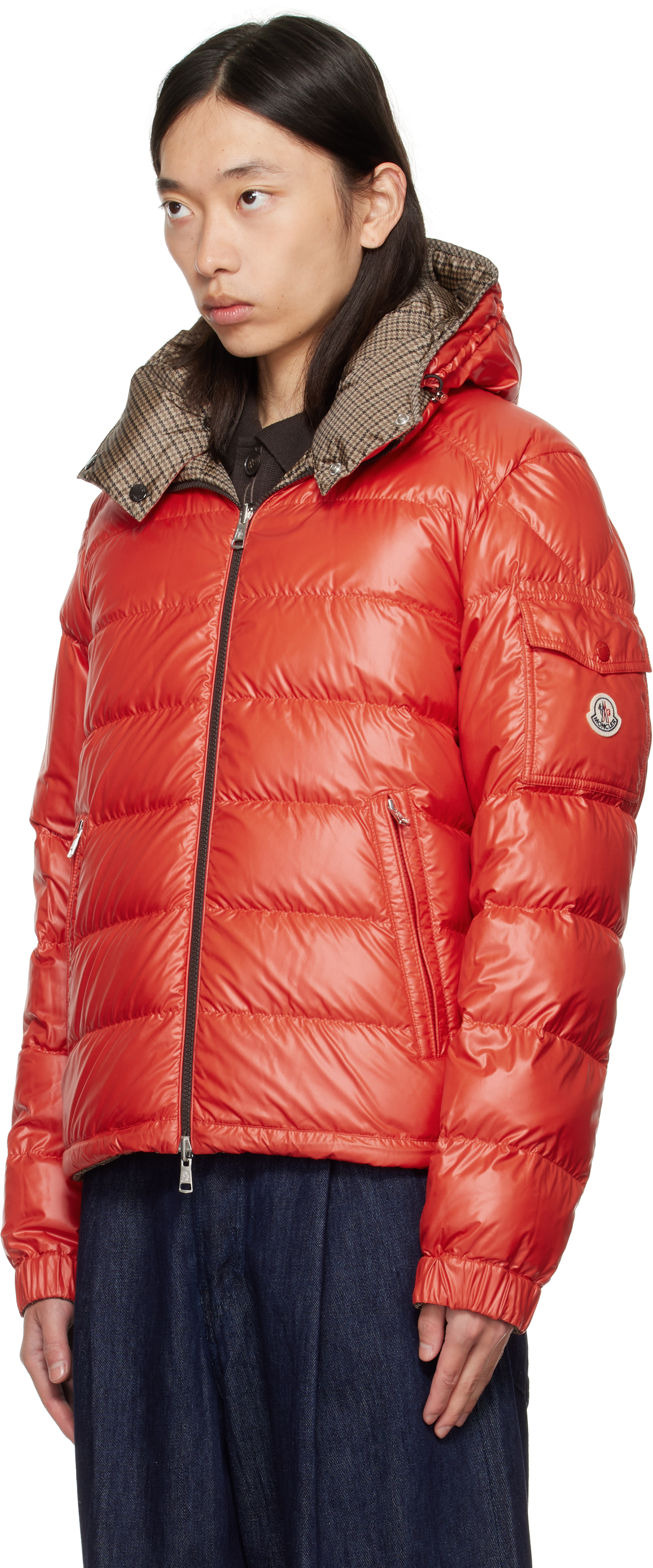Moncler - 브라운 & 오렌지 리버서블 조나지 다운 재킷