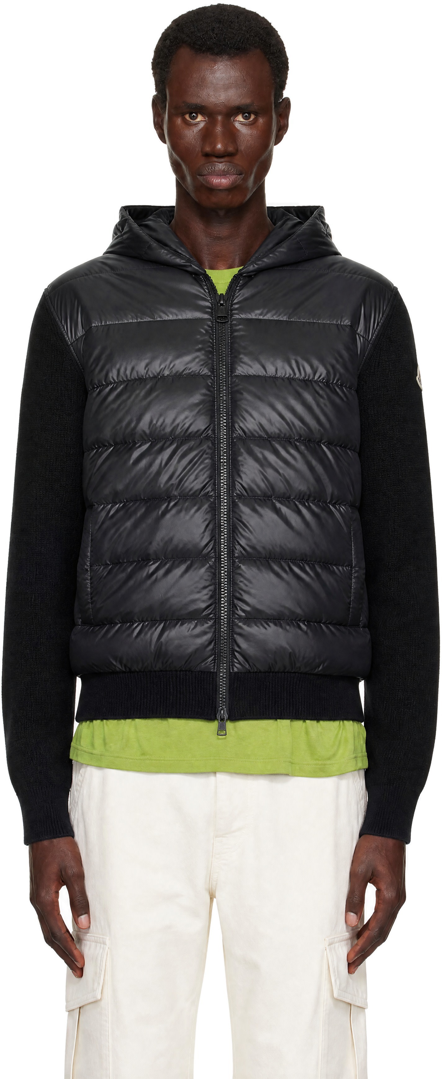 Moncler - Black Padded Wool Zip-Up Jacket