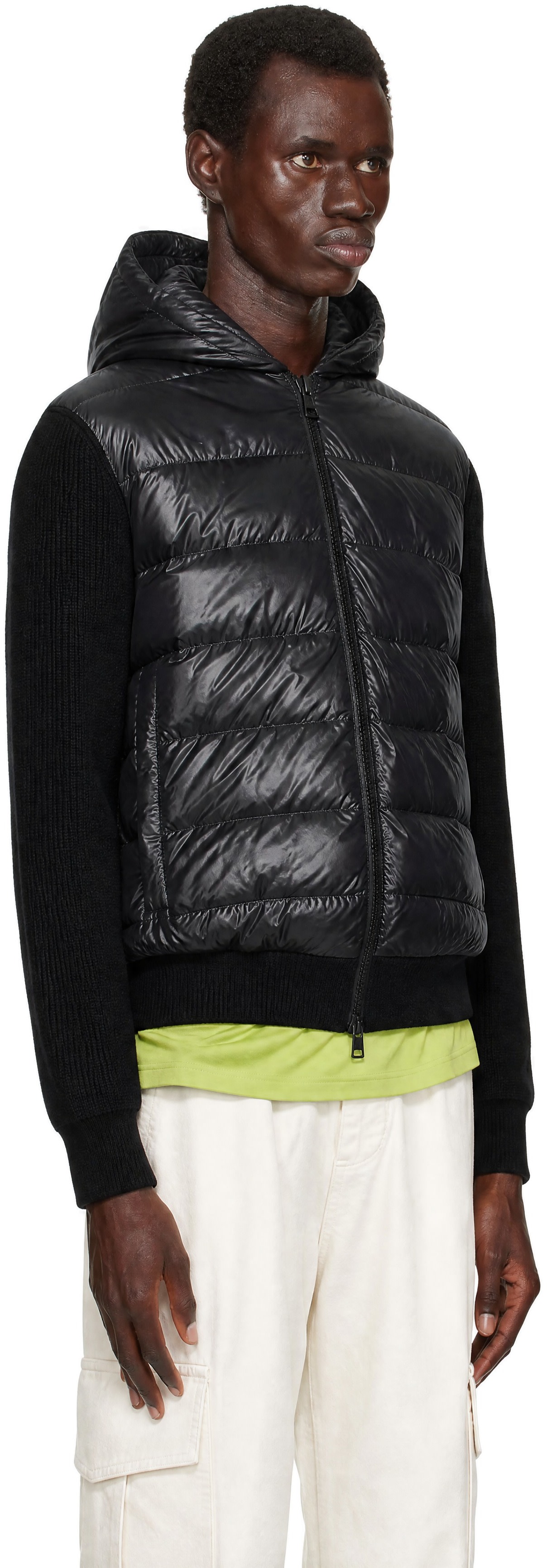 Moncler - Black Padded Wool Zip-Up Jacket