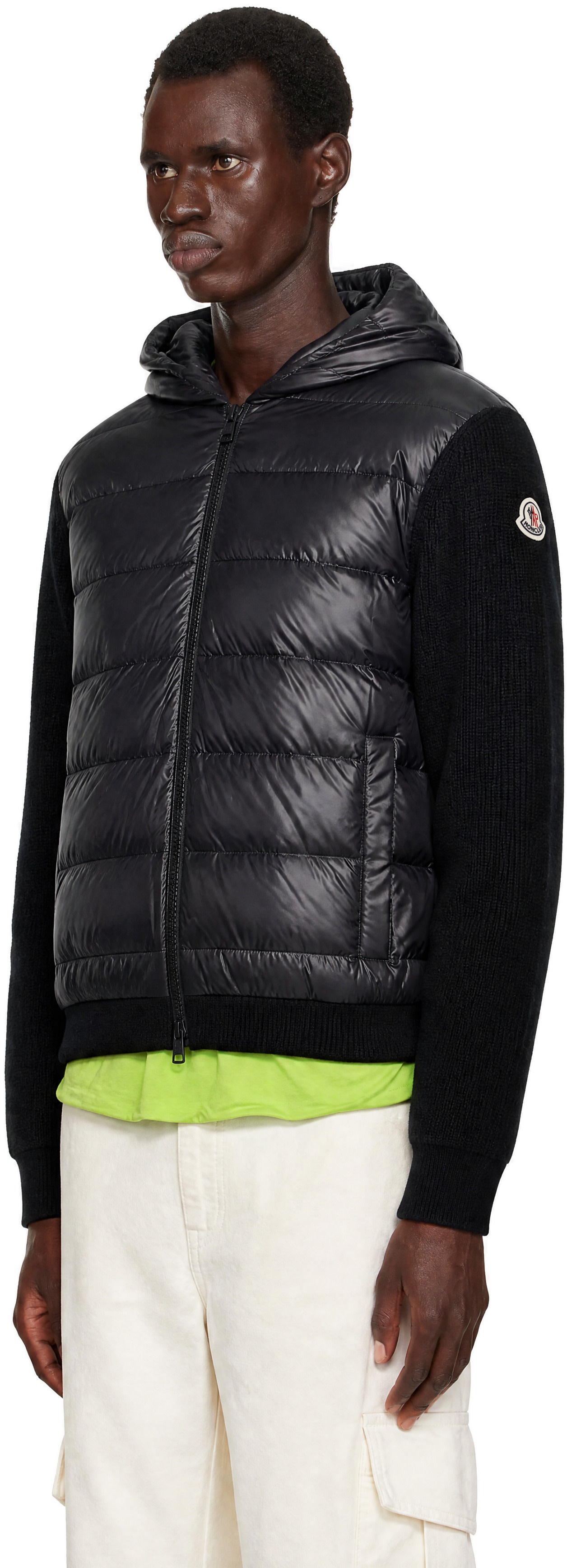 Moncler - Black Padded Wool Zip-Up Jacket