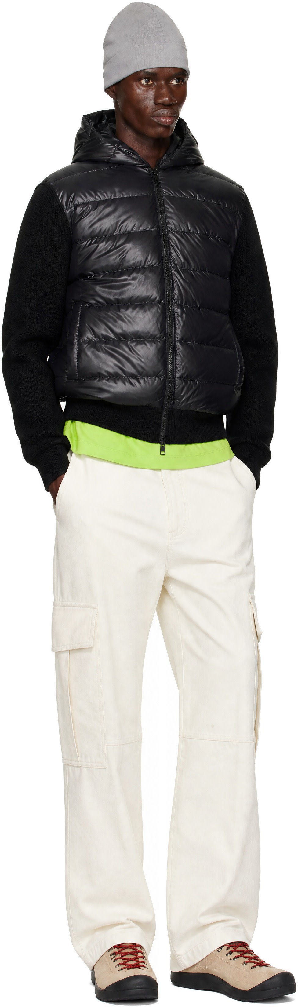 Moncler - Black Padded Wool Zip-Up Jacket
