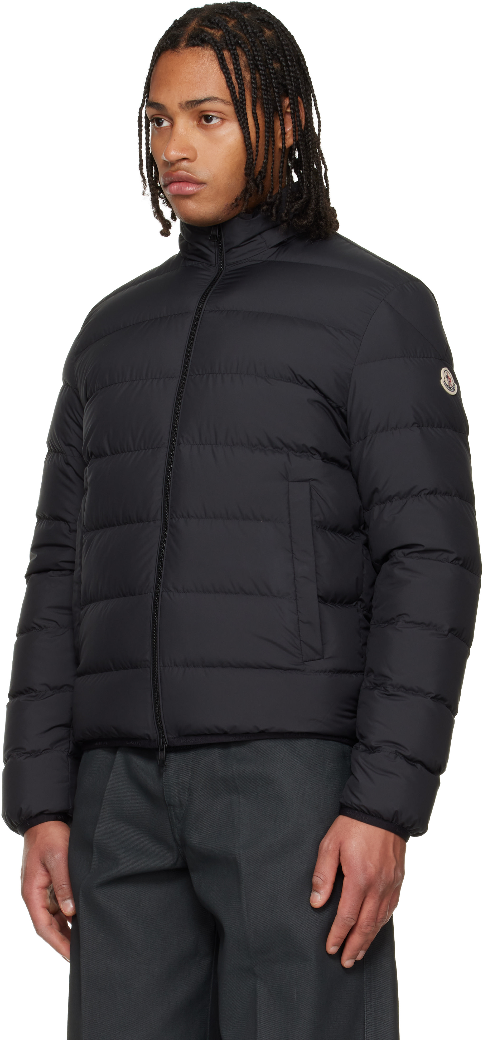 Moncler: ブラック Montbrocq フード ショート ダウンジャケット