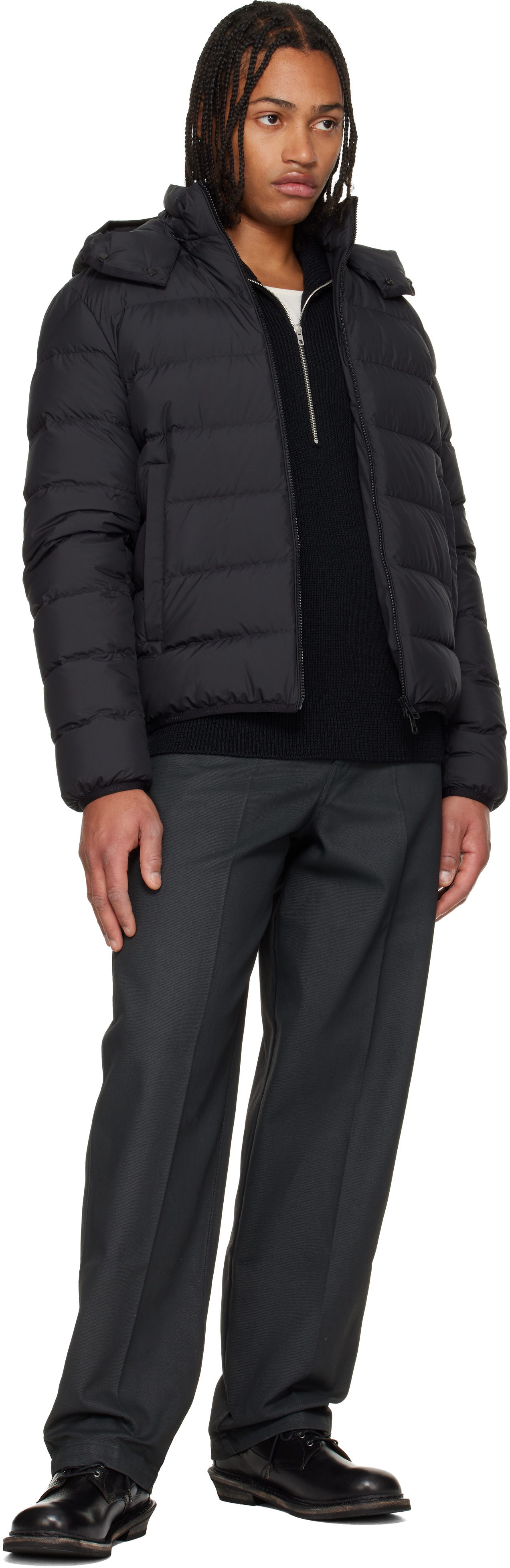 MONCLER ブラック ダウンジャケット　最終値下げ Moncler: ブラック Montbrocq フード ショート ダウンジャケット