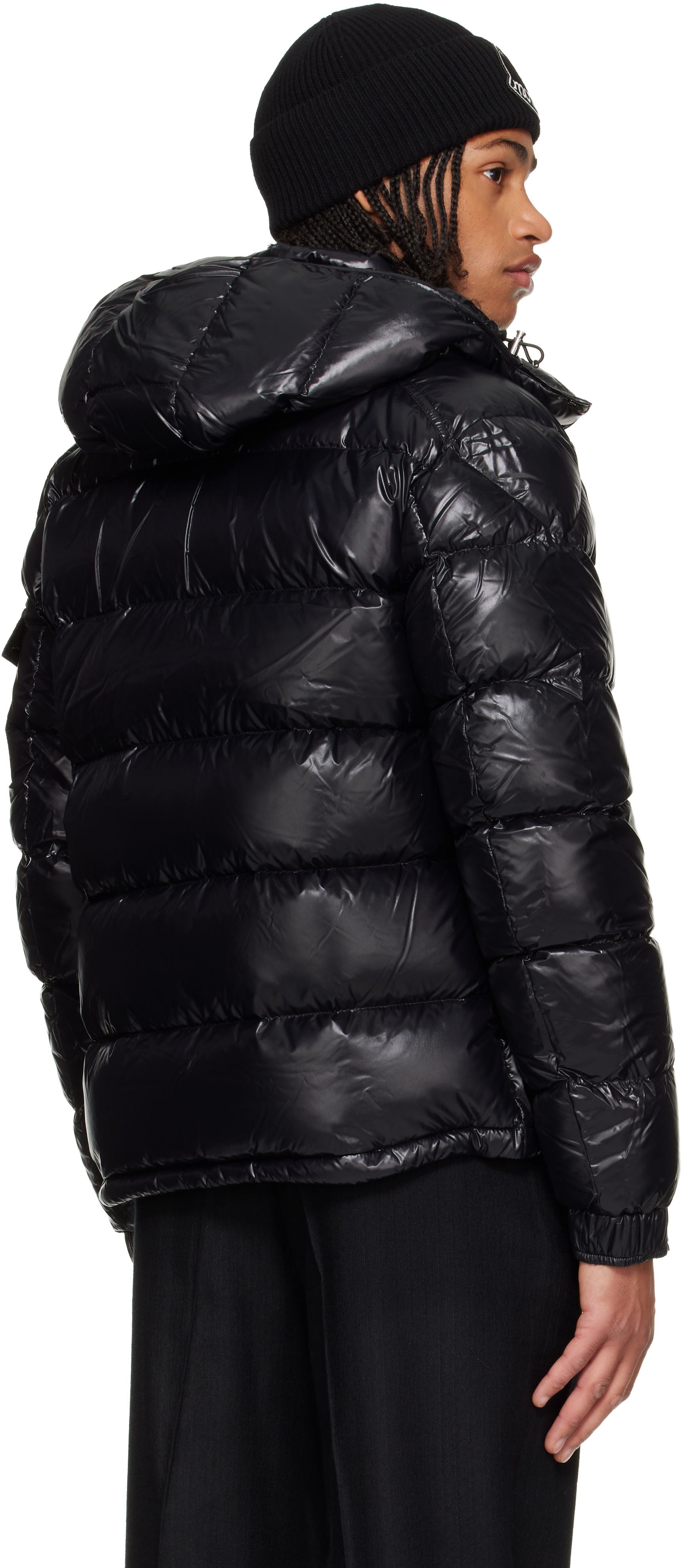 Moncler - 블랙 마야 후드 쇼트 다운 재킷