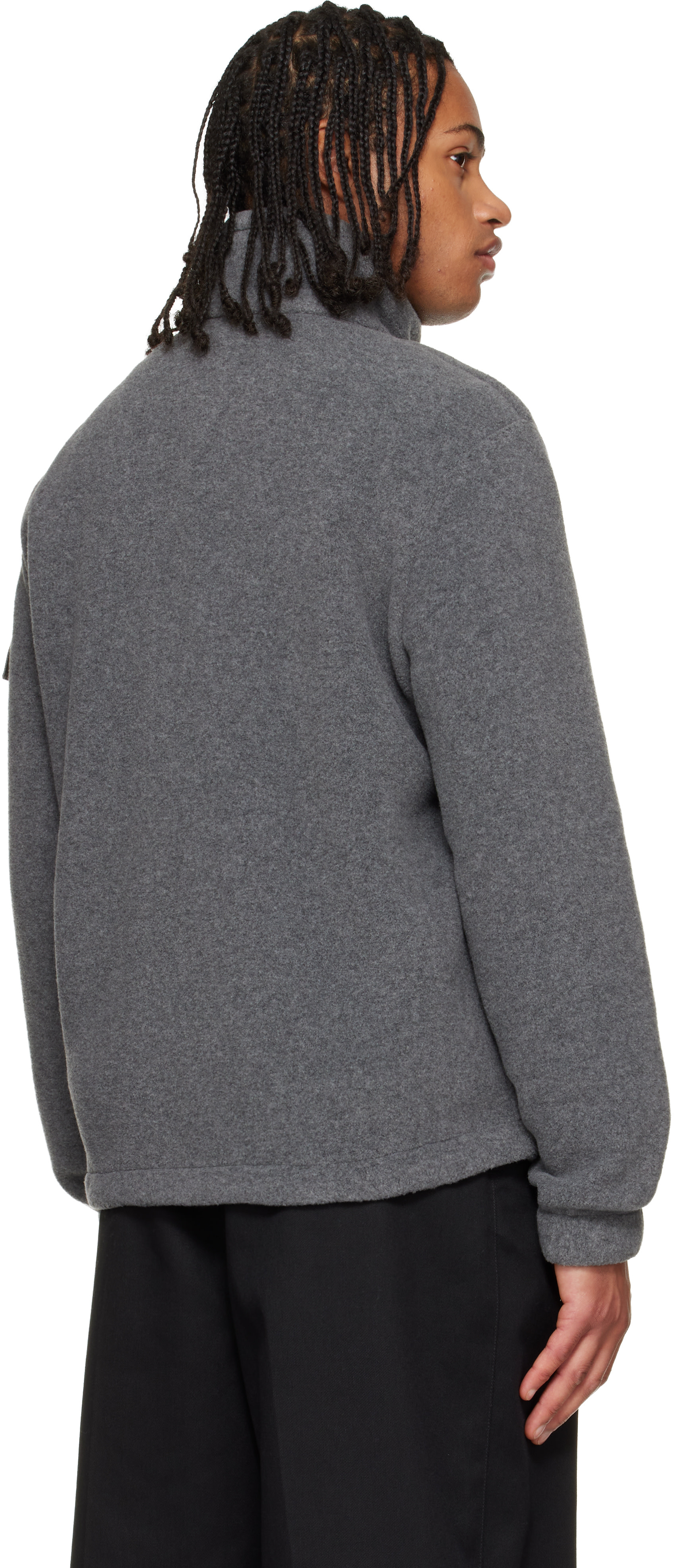 Moncler - Blouson gris à glissière