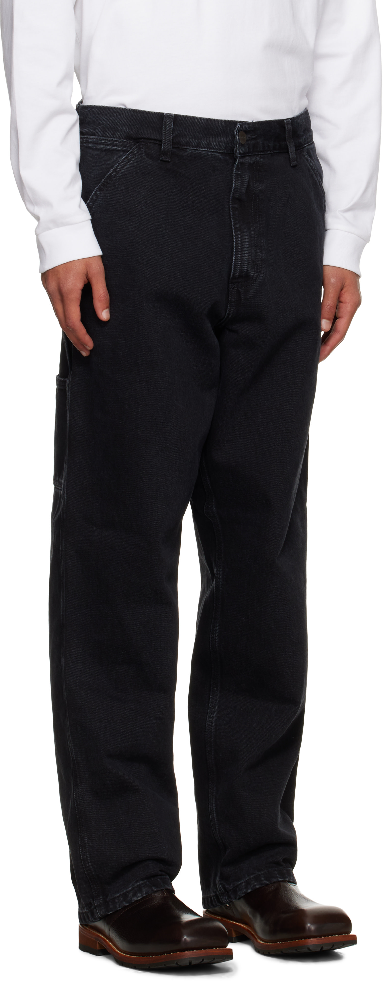 Carhartt Work In Progress - ブラック Single Knee ジーンズ