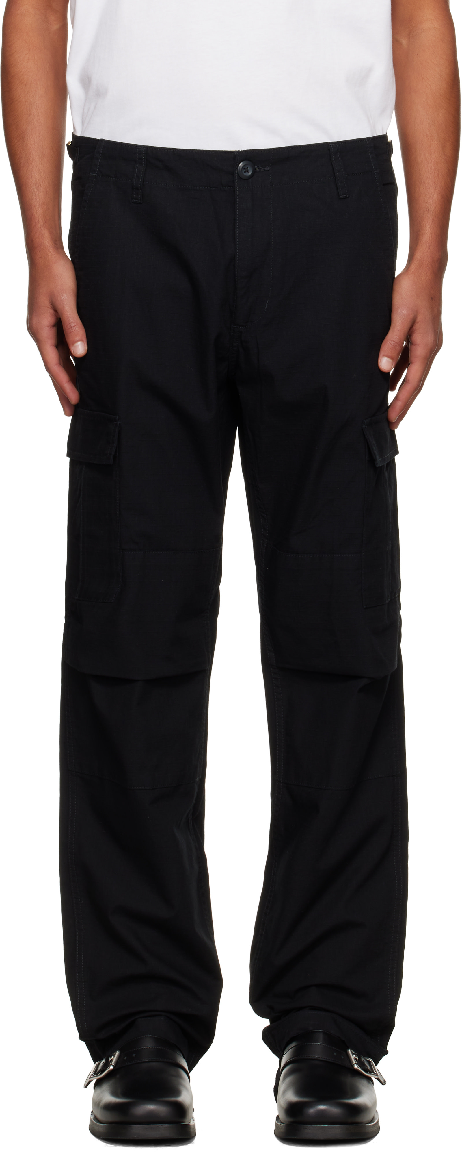 Carhartt Work In Progress: ブラック Aviation カーゴパンツ | SSENSE