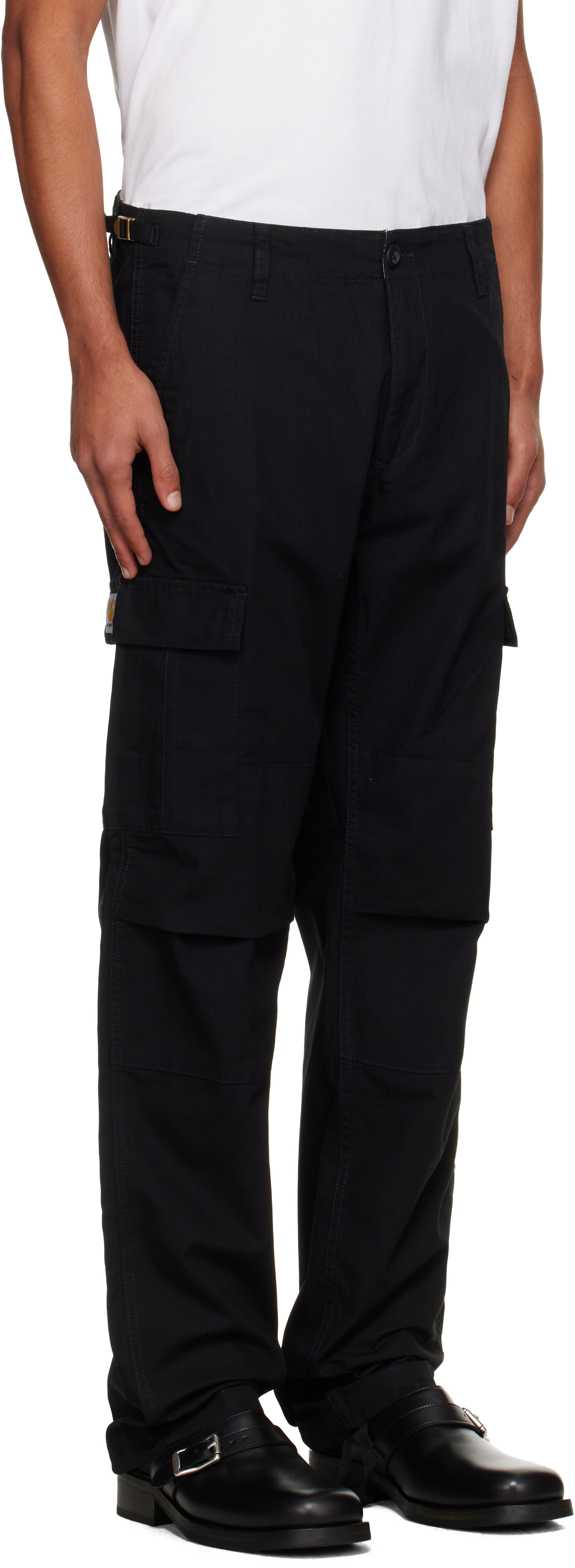 Carhartt Work In Progress - 블랙 에비에이션 카고 팬츠