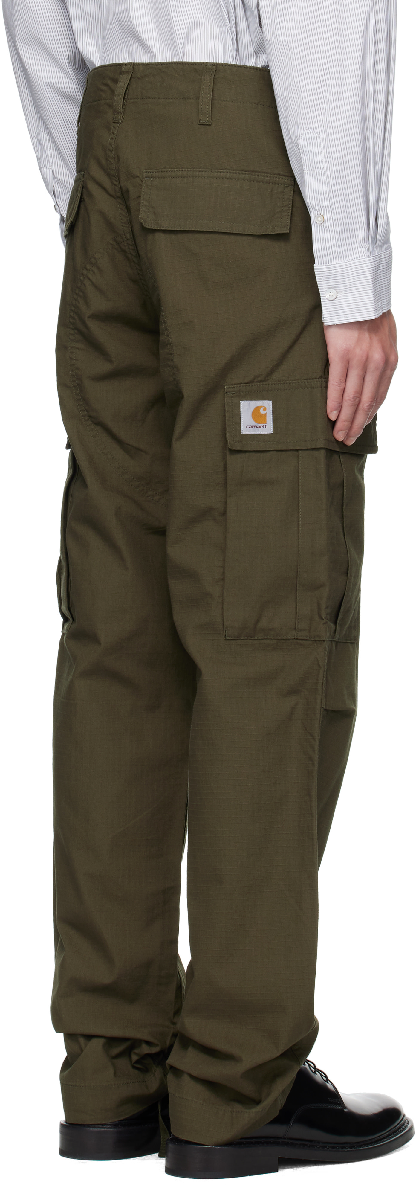 Carhartt Work In Progress - 카키 레귤러 카고 팬츠