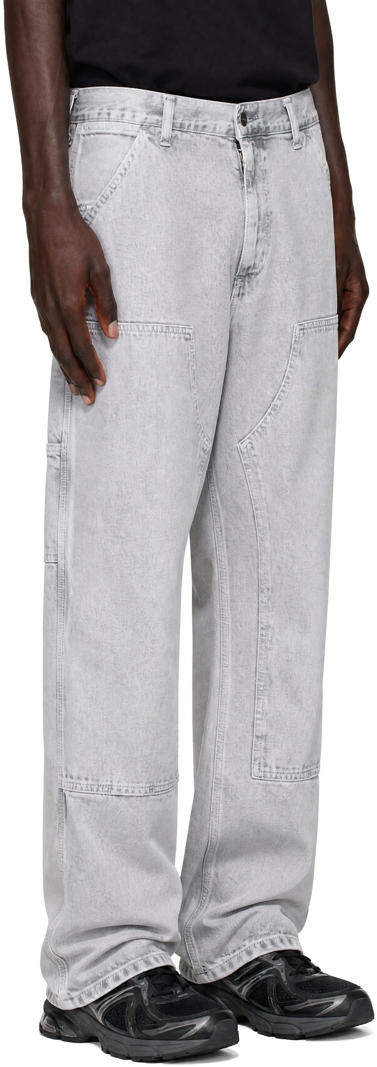 Carhartt Work In Progress - Gray Double Knee Denim Trousers